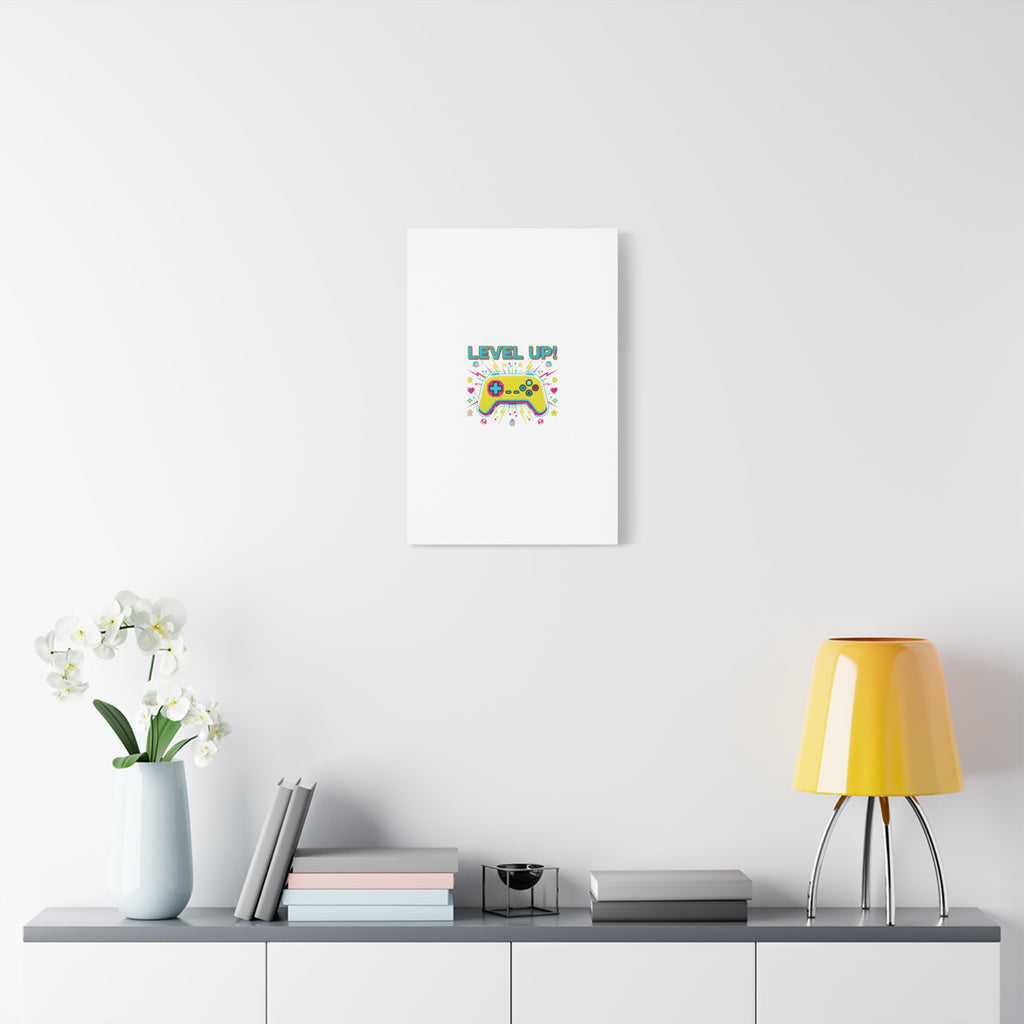 Level Up! Pixel Controller Canvas | Gaming Geek Culture, Retro Pixel Art