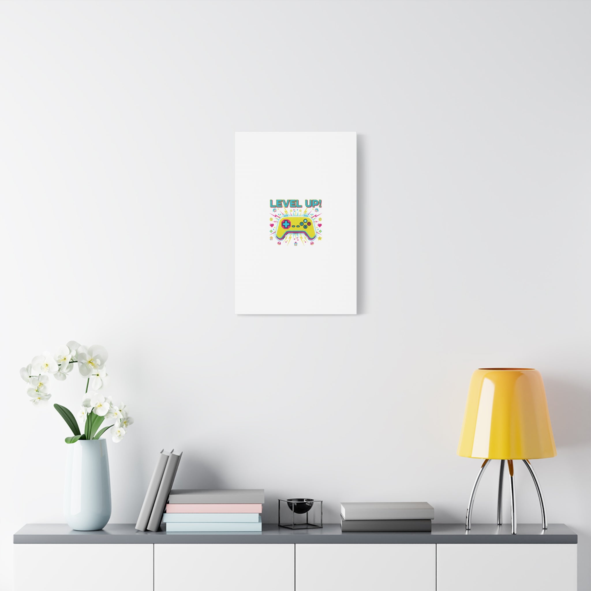 Level Up! Pixel Controller Canvas | Gaming Geek Culture, Retro Pixel Art