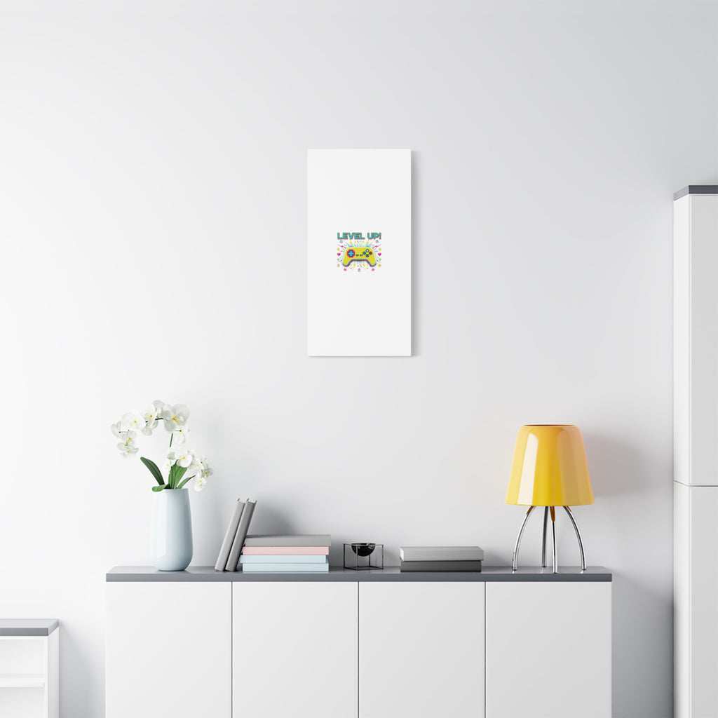 Level Up! Pixel Controller Canvas | Gaming Geek Culture, Retro Pixel Art