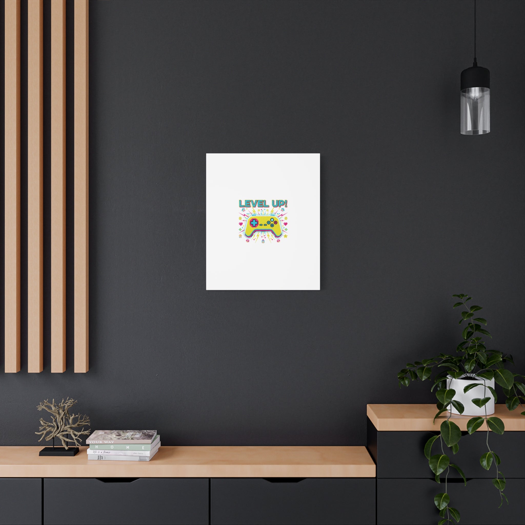 Level Up! Pixel Controller Canvas | Gaming Geek Culture, Retro Pixel Art