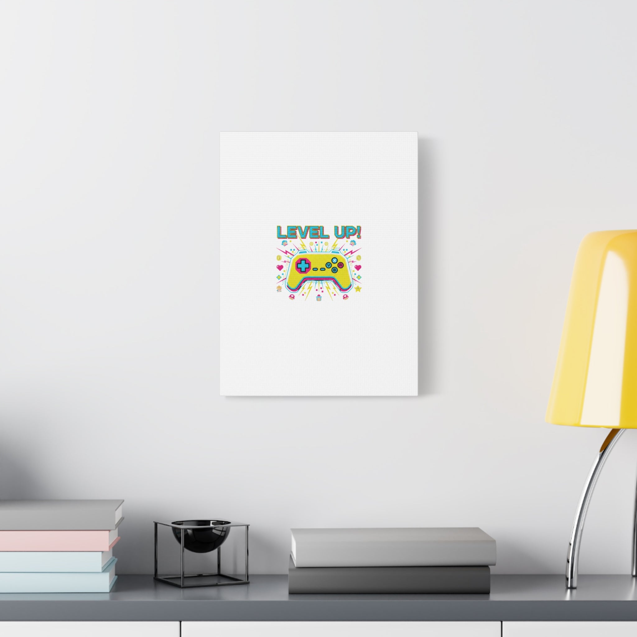Level Up! Pixel Controller Canvas | Gaming Geek Culture, Retro Pixel Art