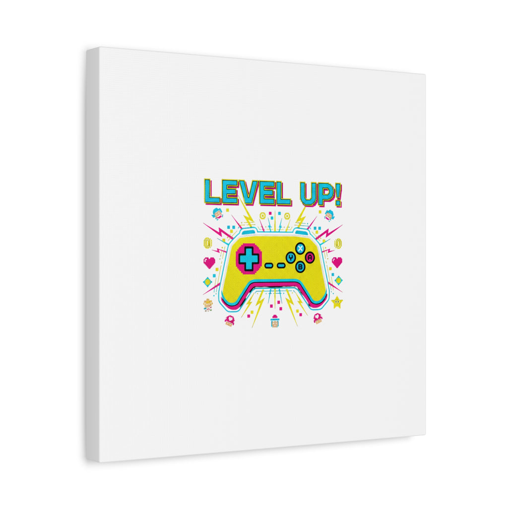 Level Up! Pixel Controller Canvas | Gaming Geek Culture, Retro Pixel Art