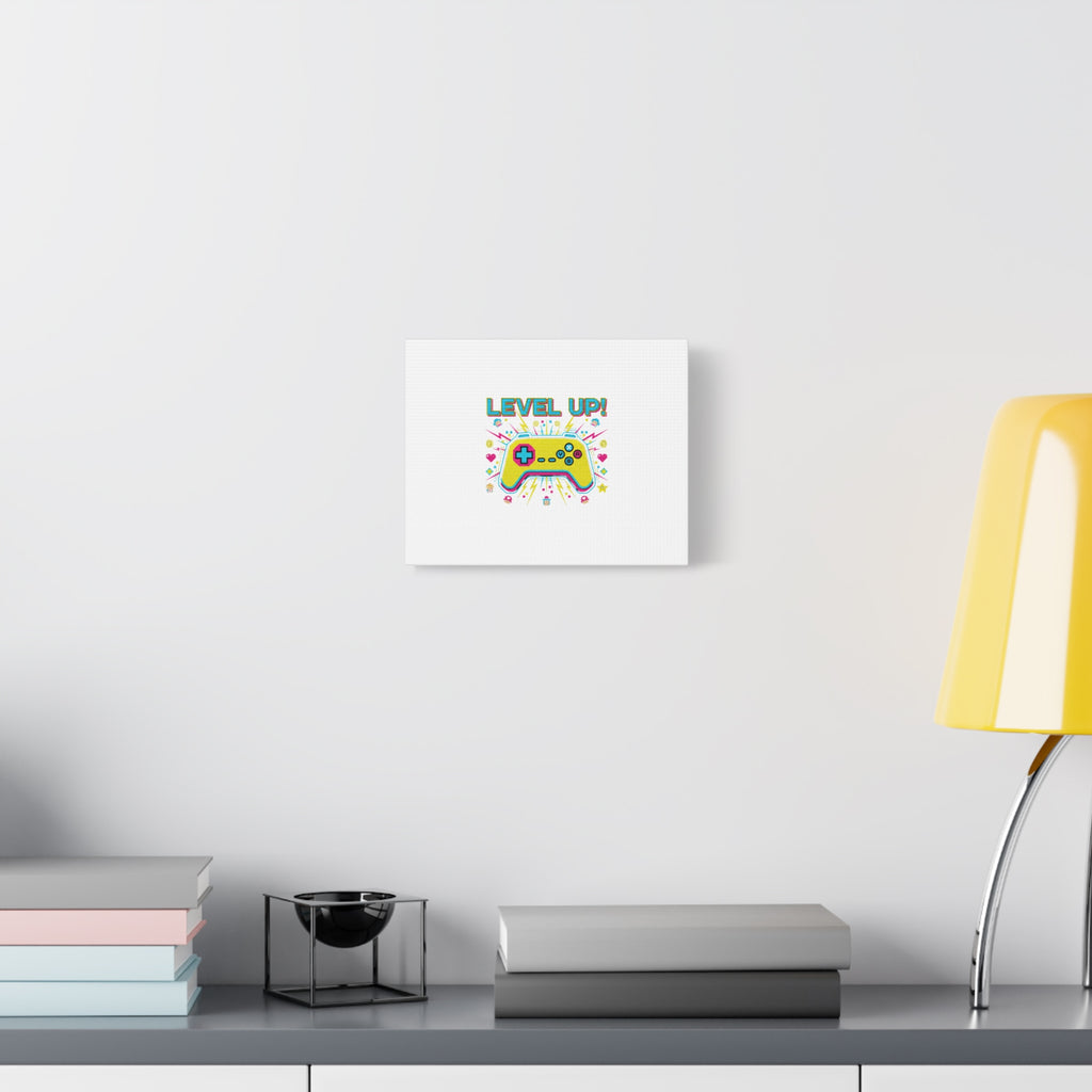 Level Up! Pixel Controller Canvas | Gaming Geek Culture, Retro Pixel Art