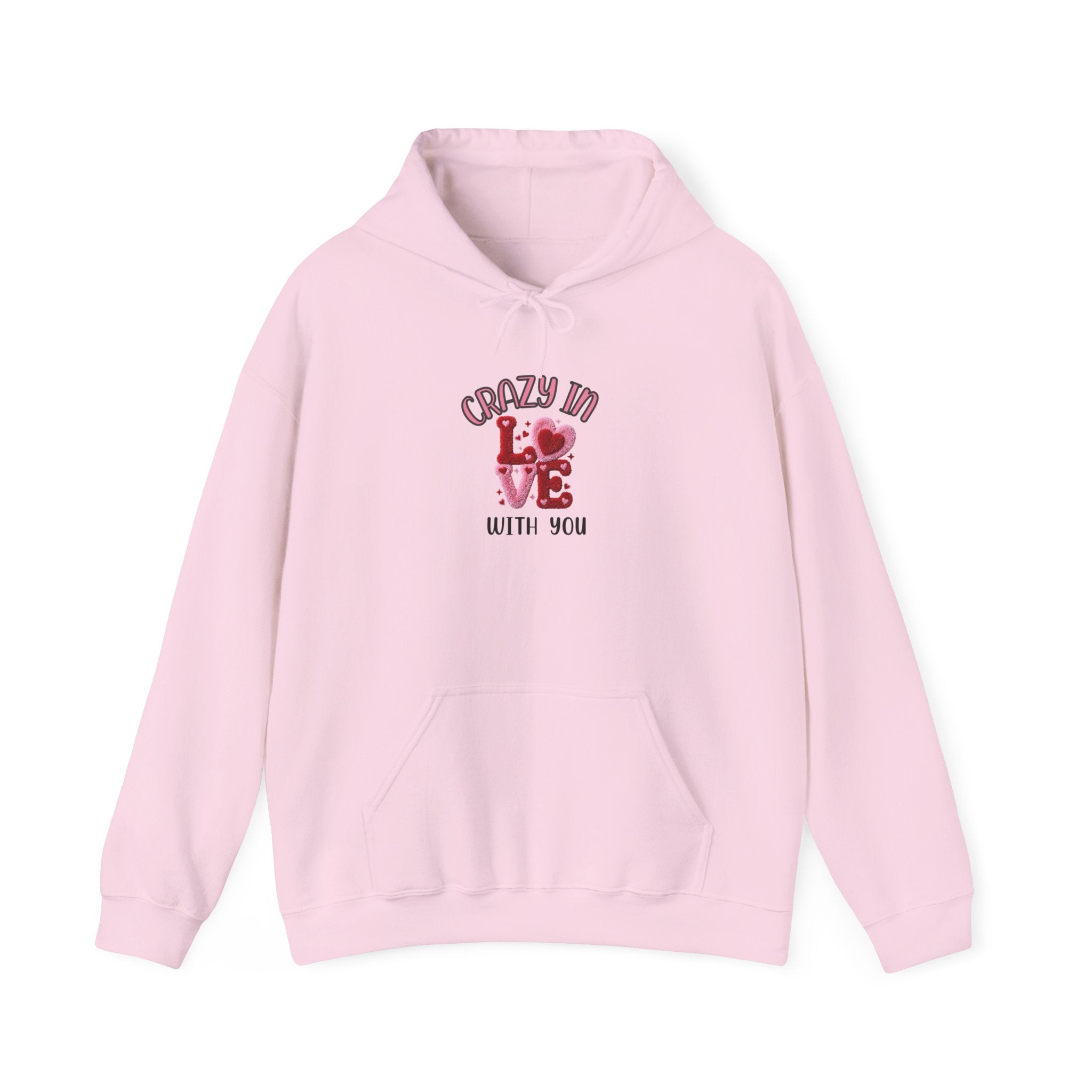 Hoodie — "Crazy in Love With You" Valentine's Heart Graphic Pullover