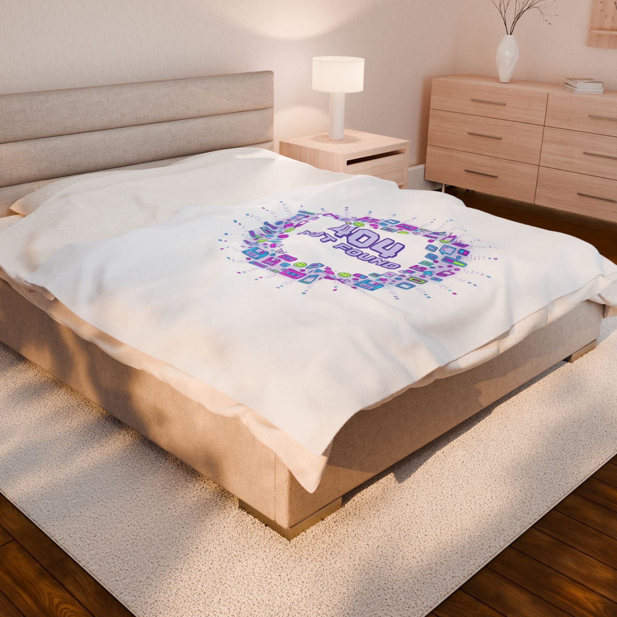 404 Not Found Pixel Ring Blanket | Y2K Retro Tech, Virtual Pet Nostalgia