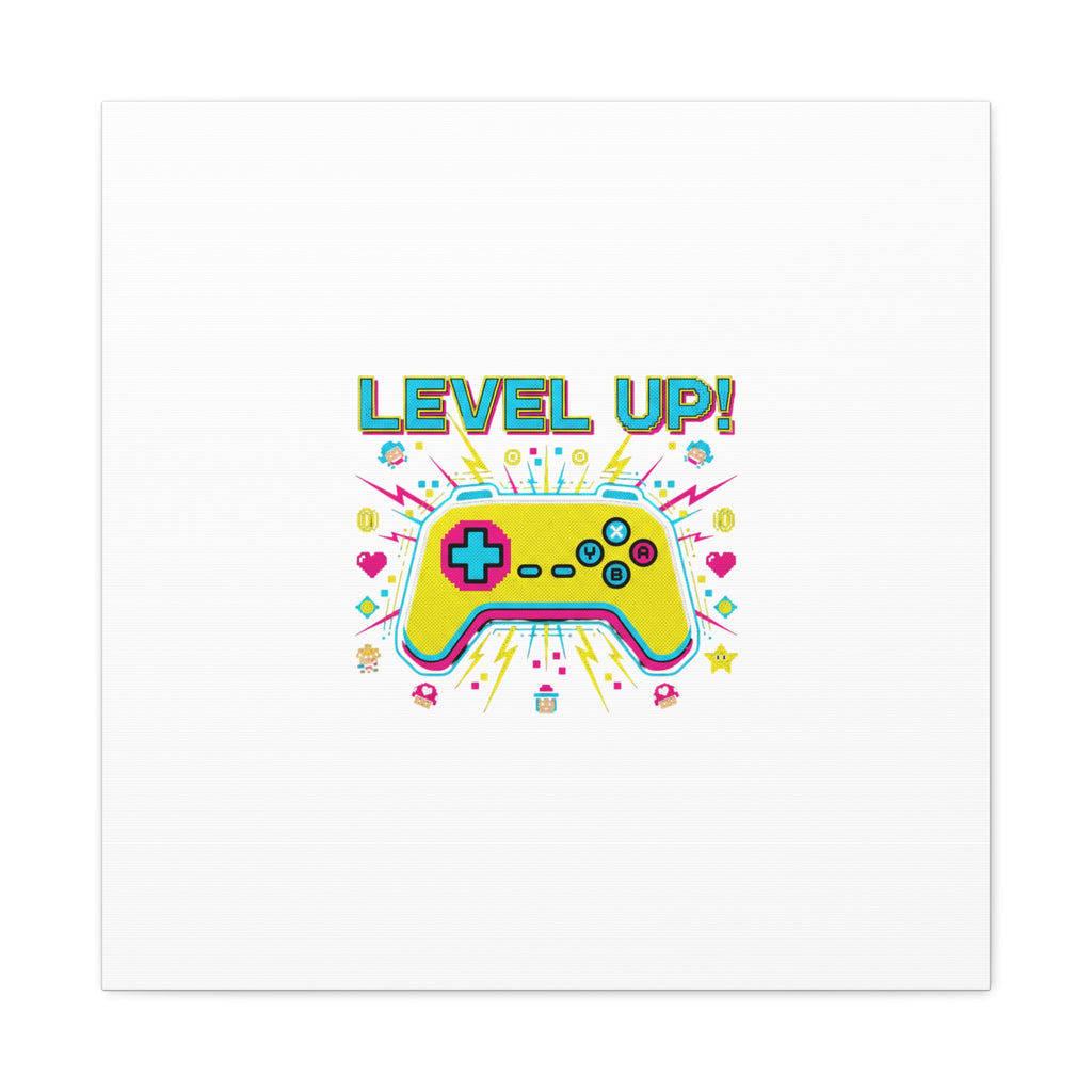 Level Up! Pixel Controller Canvas | Gaming Geek Culture, Retro Pixel Art