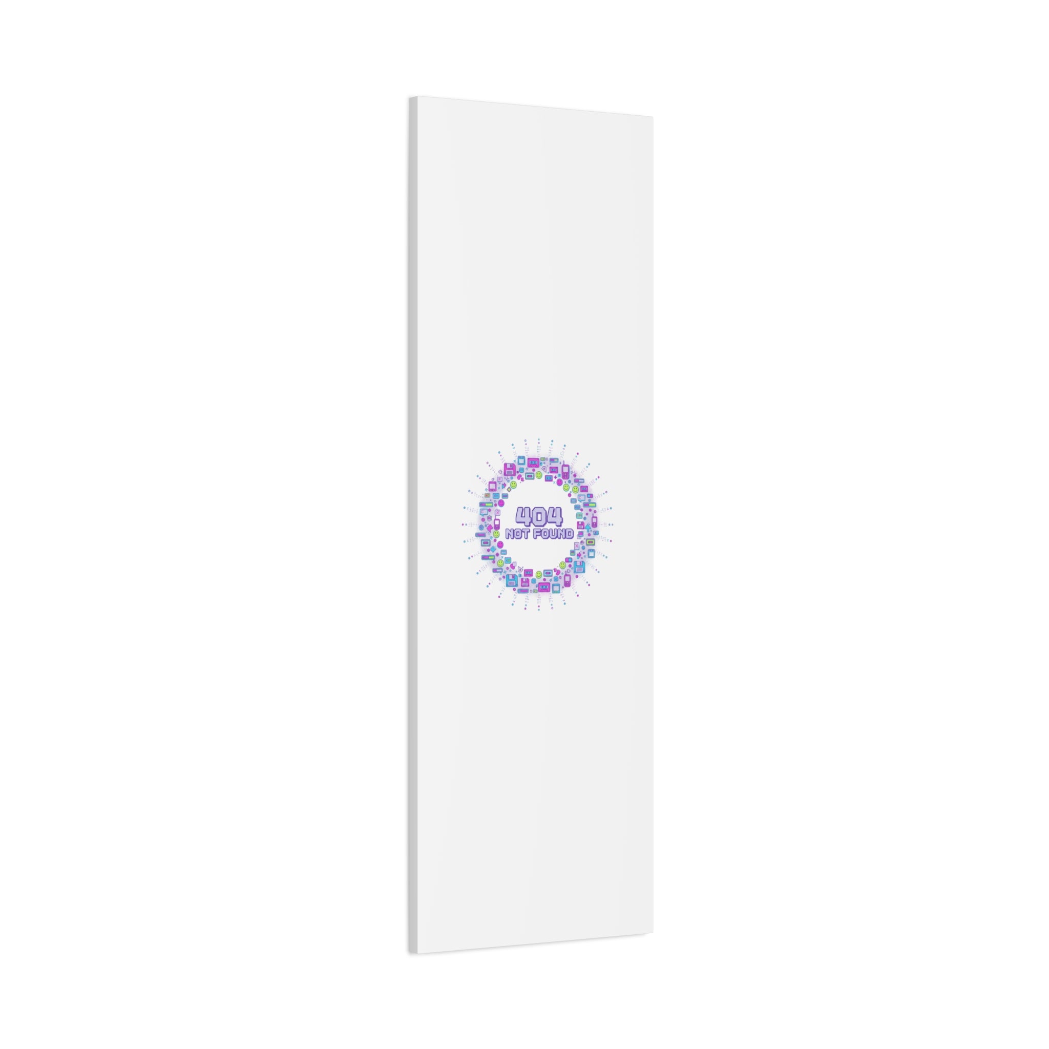 404 Not Found Pixel Circle Canvas | Retro Tech Poster, Y2K Error Aesthetic