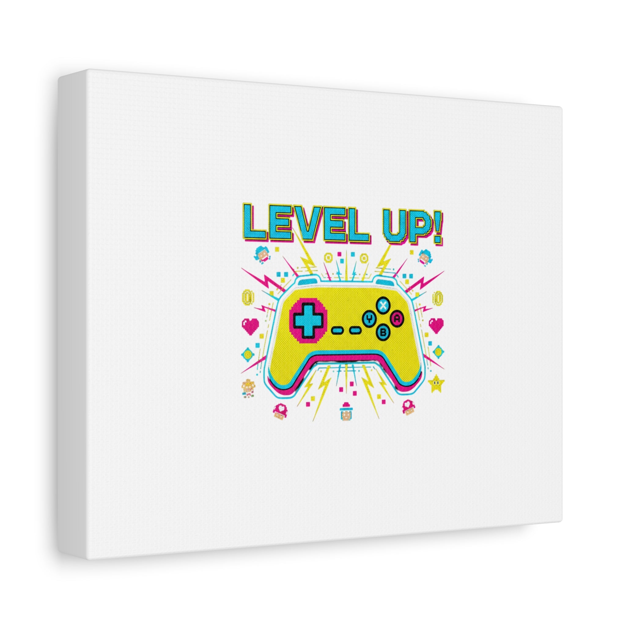 Level Up! Pixel Controller Canvas | Gaming Geek Culture, Retro Pixel Art