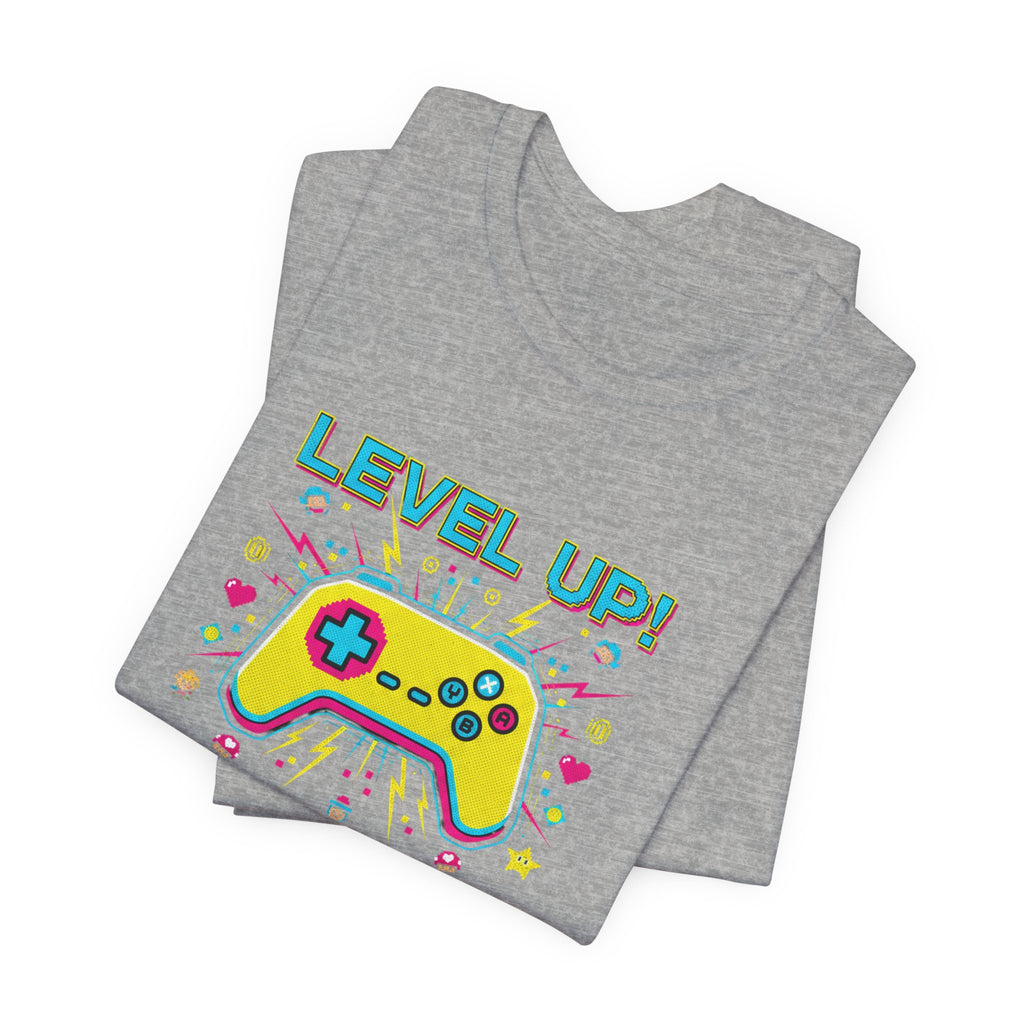 Pixel Art Controller Tee — "Level Up!" Retro Gamer T-Shirt