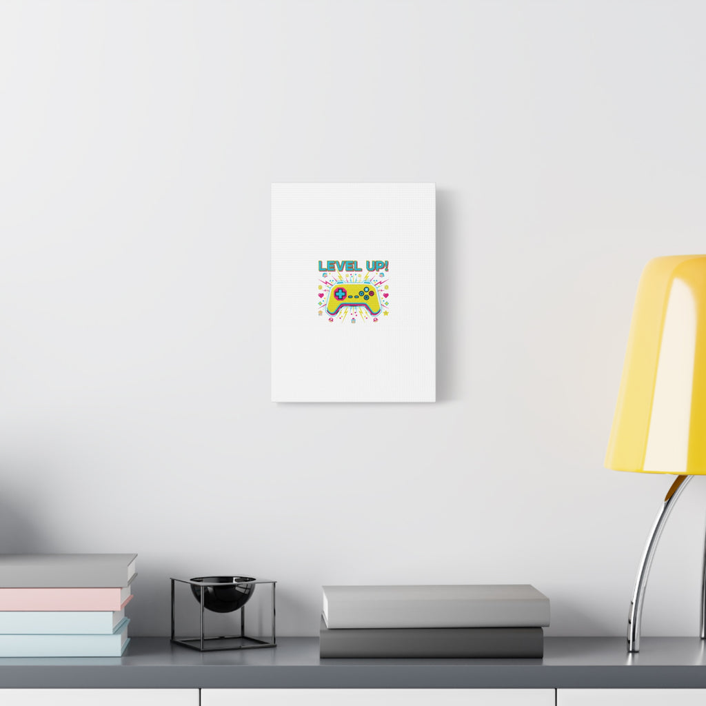 Level Up! Pixel Controller Canvas | Gaming Geek Culture, Retro Pixel Art