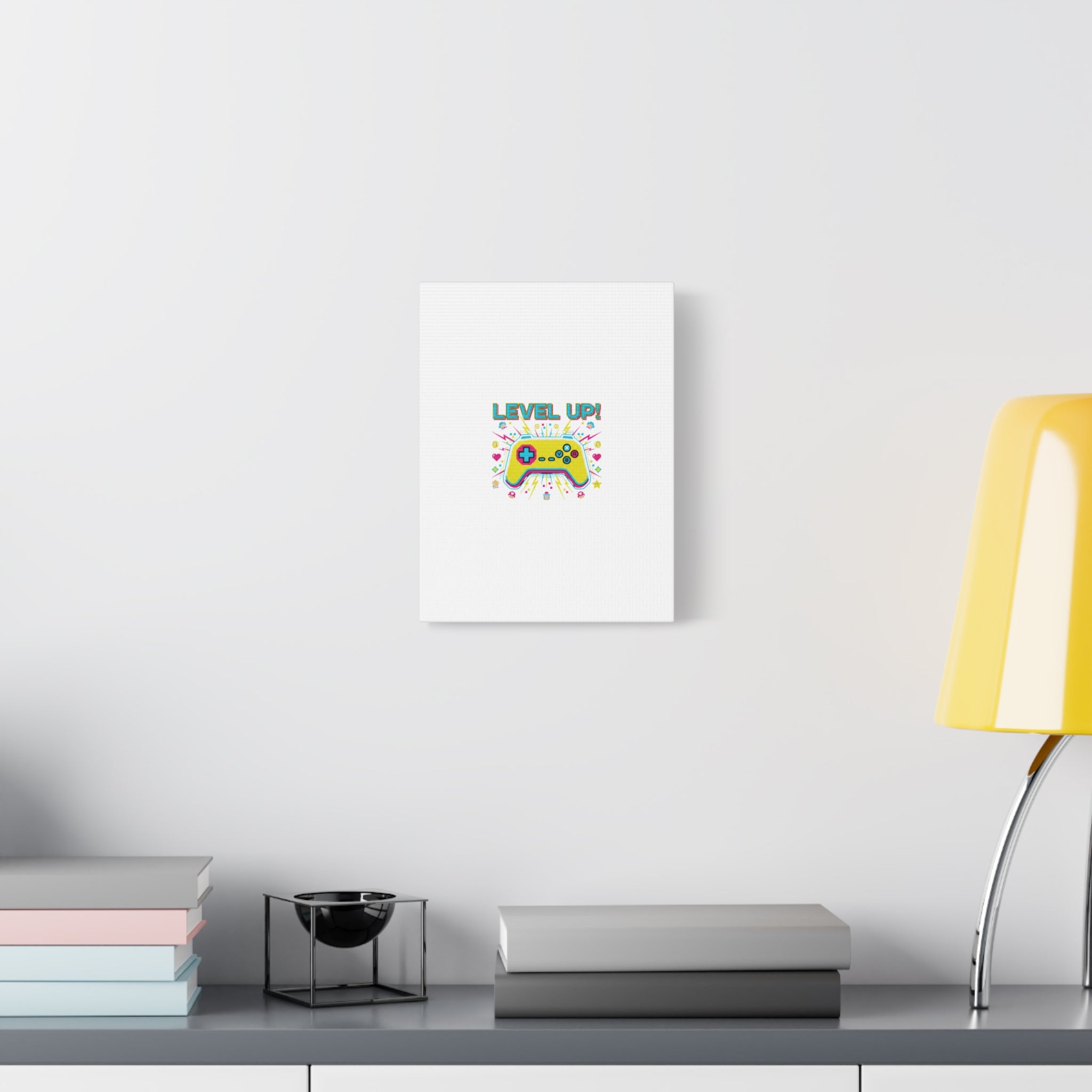 Level Up! Pixel Controller Canvas | Gaming Geek Culture, Retro Pixel Art
