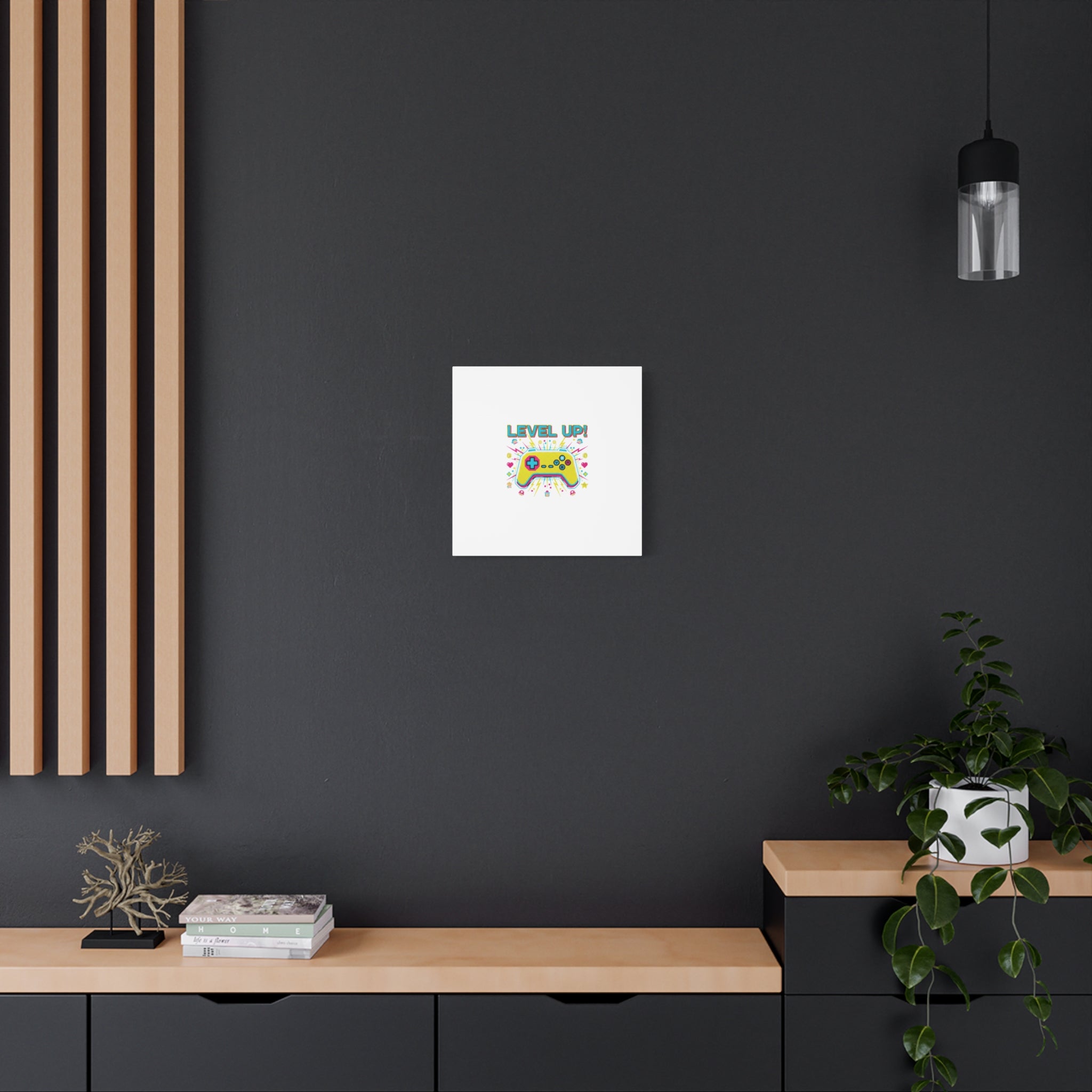 Level Up! Pixel Controller Canvas | Gaming Geek Culture, Retro Pixel Art