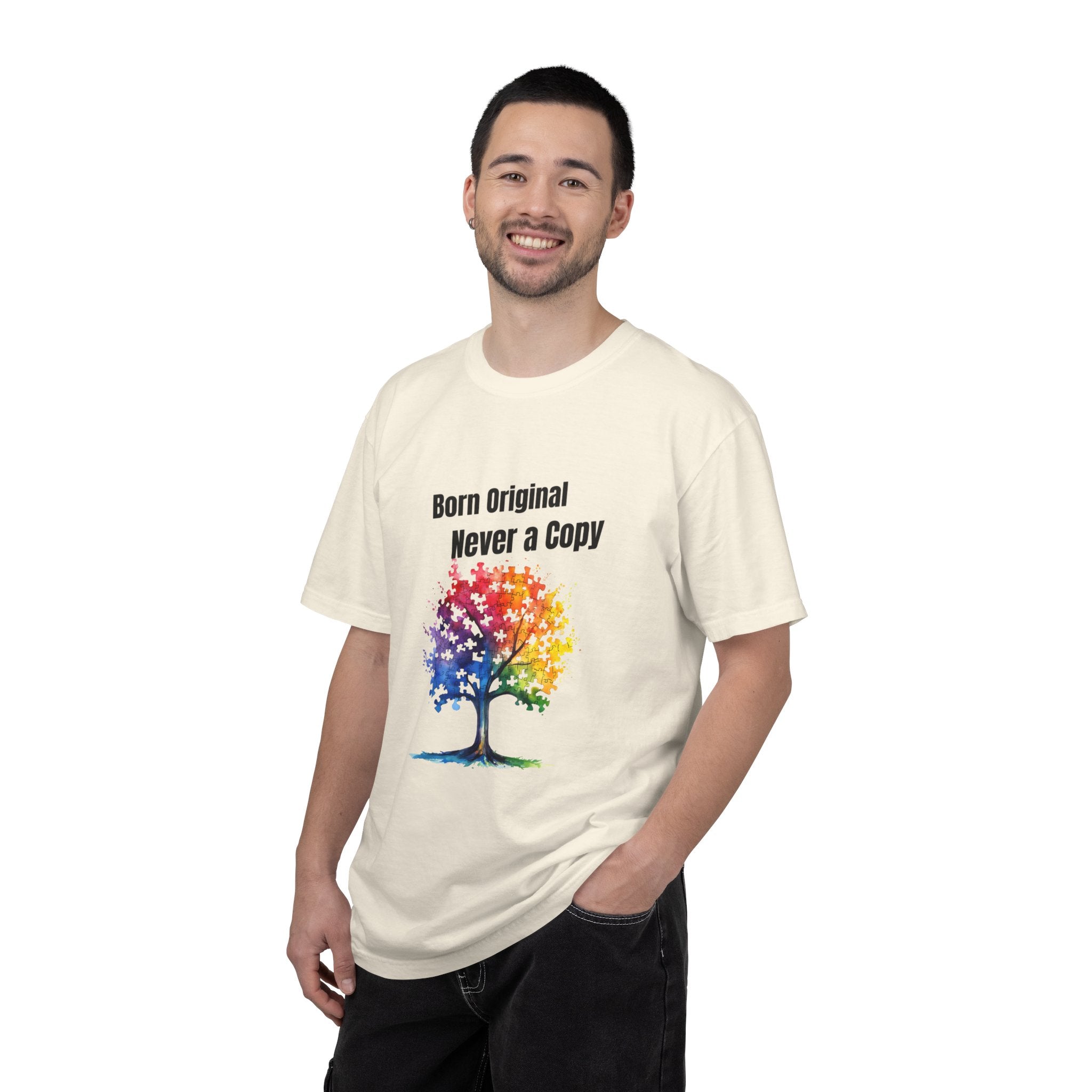 Born Original Never a Copy T-Shirt — Rainbow Tree Graphic Tee