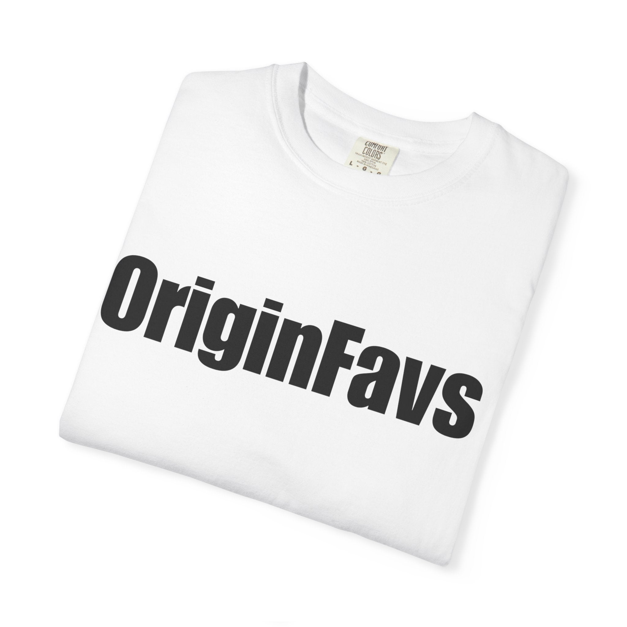OriginFavs Logo T‑Shirt — Minimal Text Graphic Tee