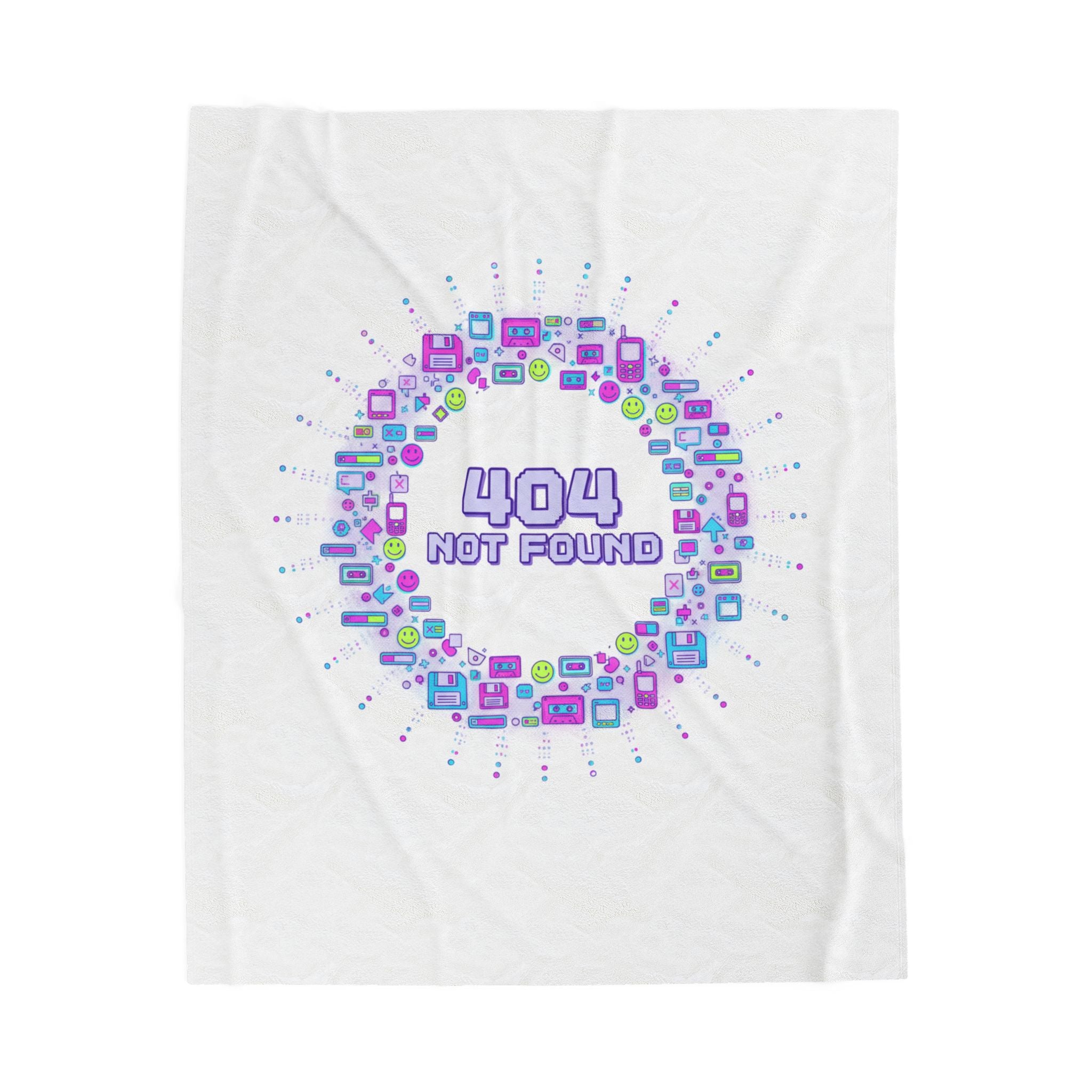 404 Not Found Pixel Ring Blanket | Y2K Retro Tech, Virtual Pet Nostalgia