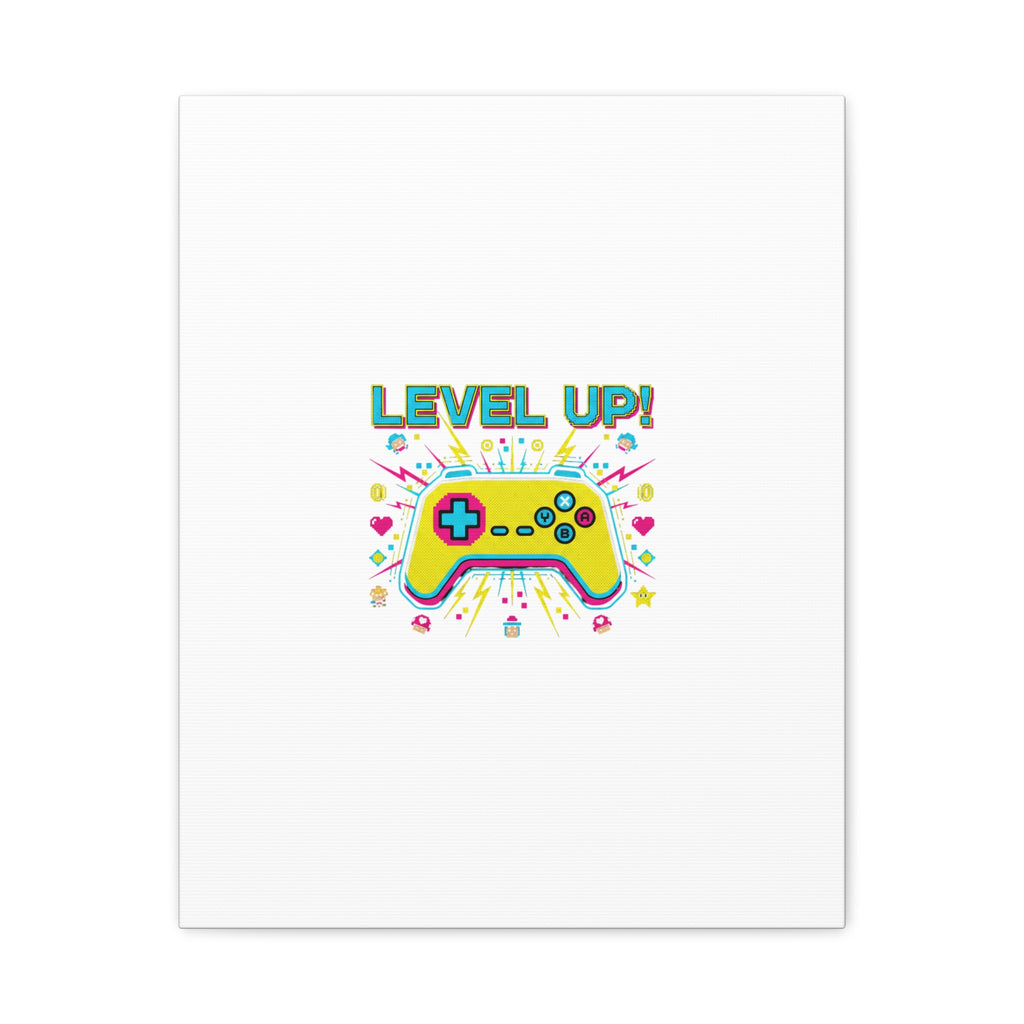 Level Up! Pixel Controller Canvas | Gaming Geek Culture, Retro Pixel Art