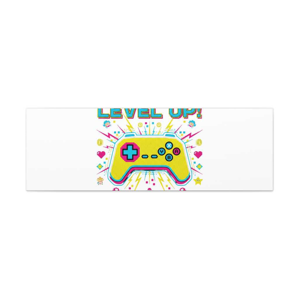 Level Up! Pixel Controller Canvas | Gaming Geek Culture, Retro Pixel Art