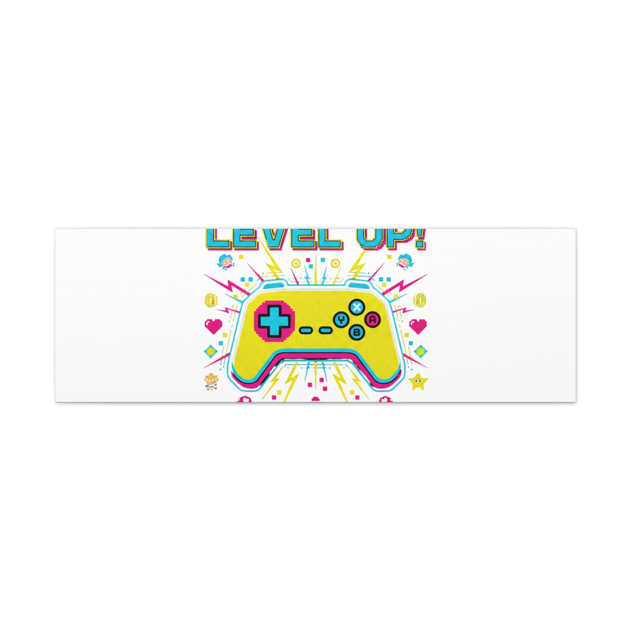 Level Up! Pixel Controller Canvas | Gaming Geek Culture, Retro Pixel Art