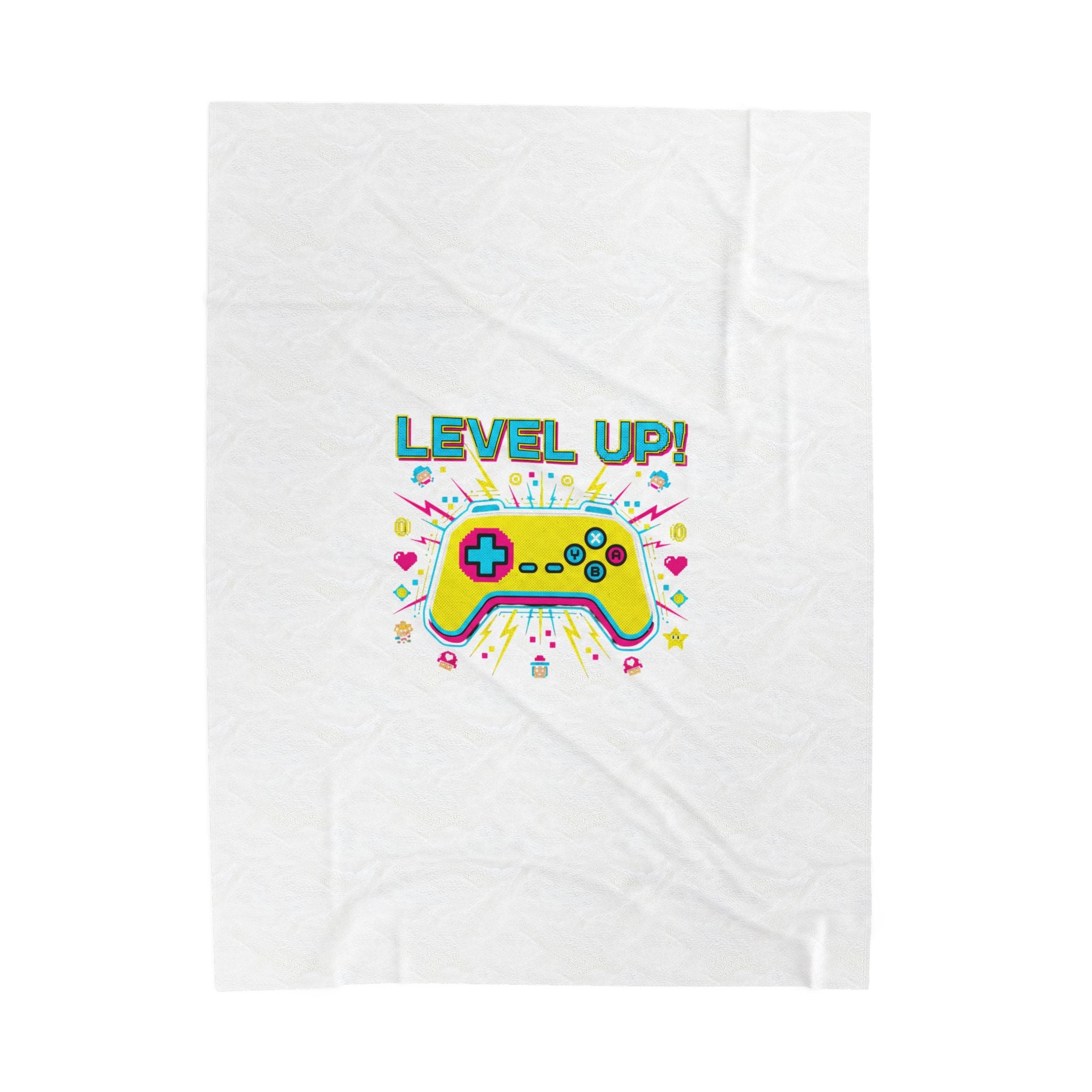 Level Up! Controller Pixel Art Blanket | Retro Gaming, Indie RPG Meme