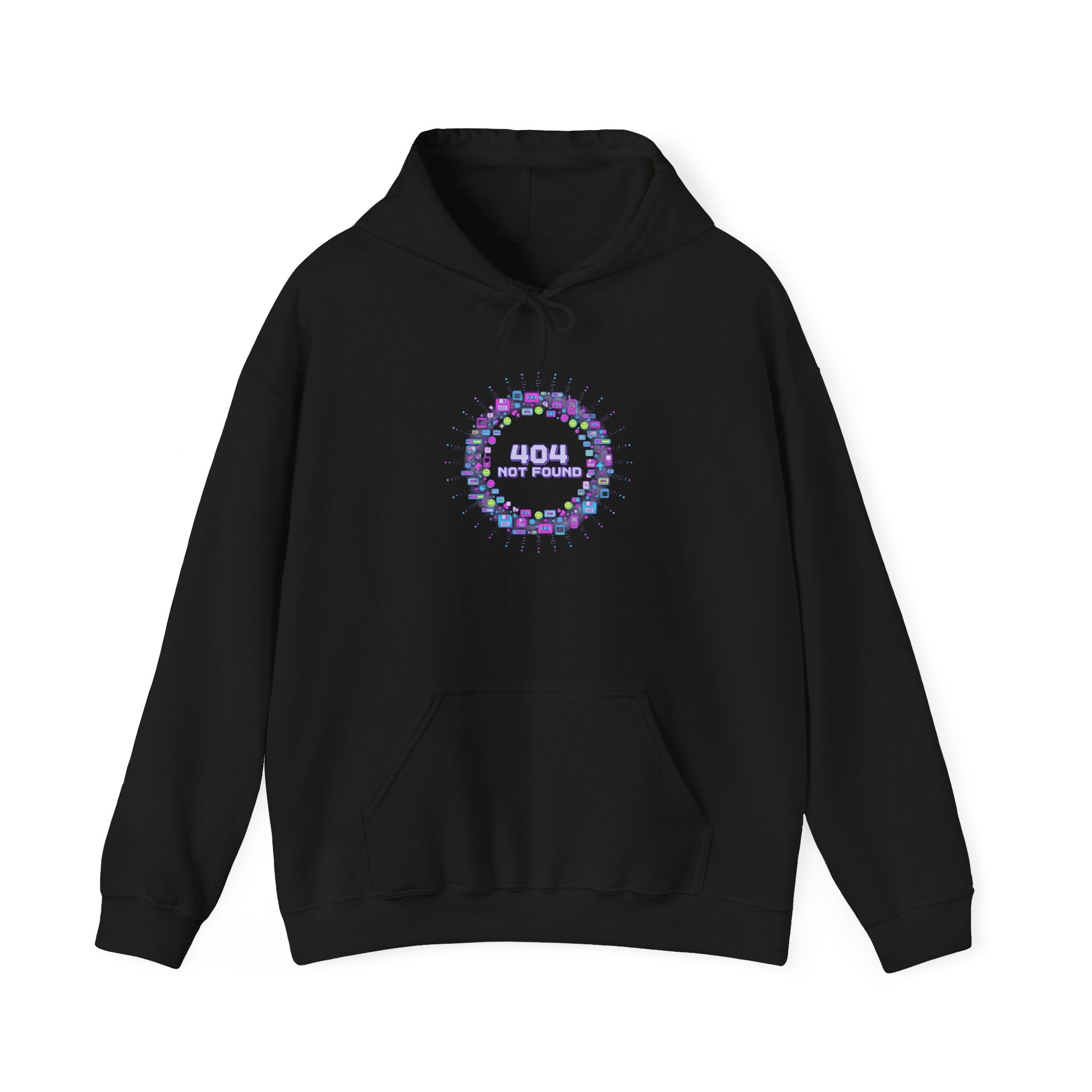 Pixel Popup '404 Friend Not Found' Hoodie | Y2K retro tech, virtual pet nostalgia