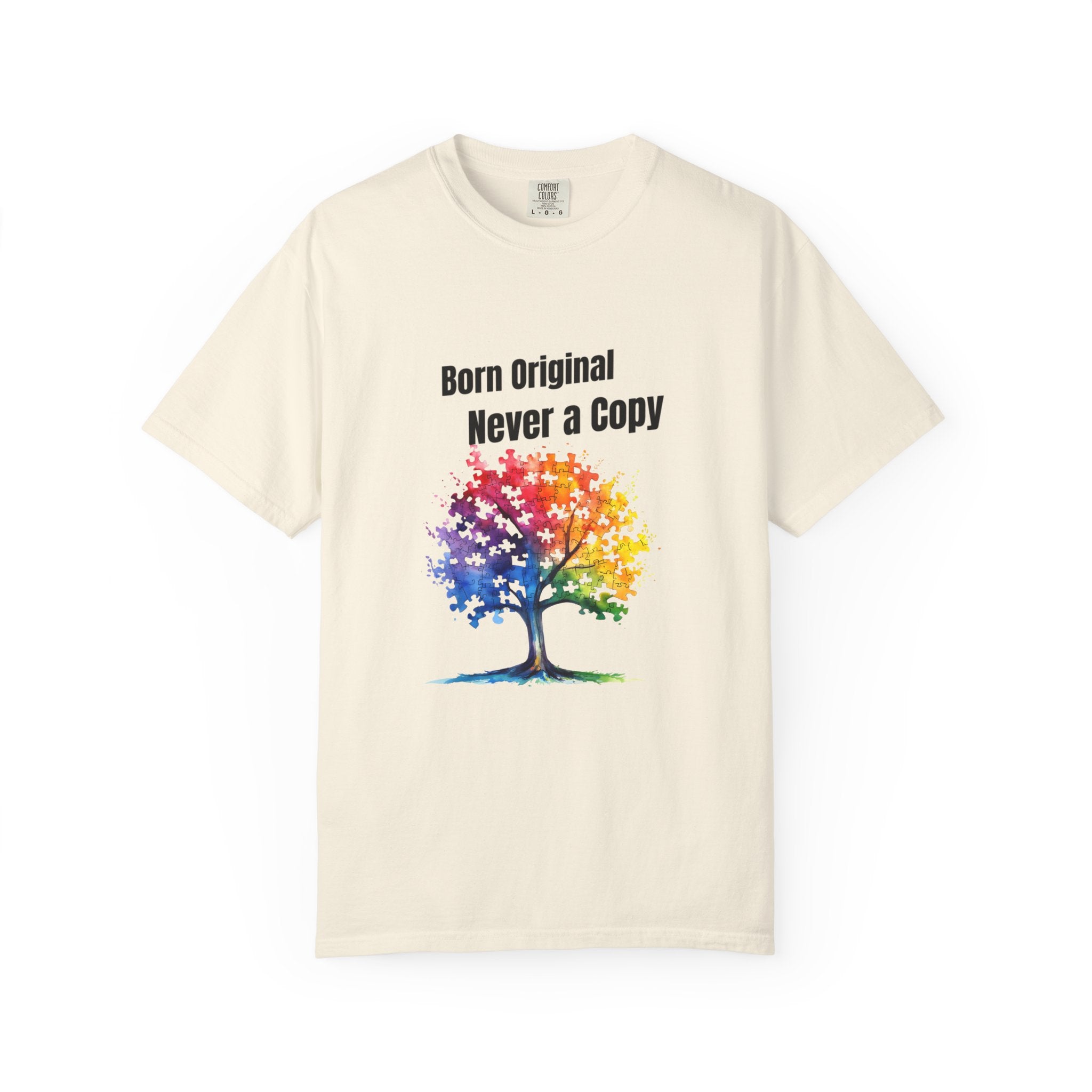 Born Original Never a Copy T-Shirt — Rainbow Tree Graphic Tee