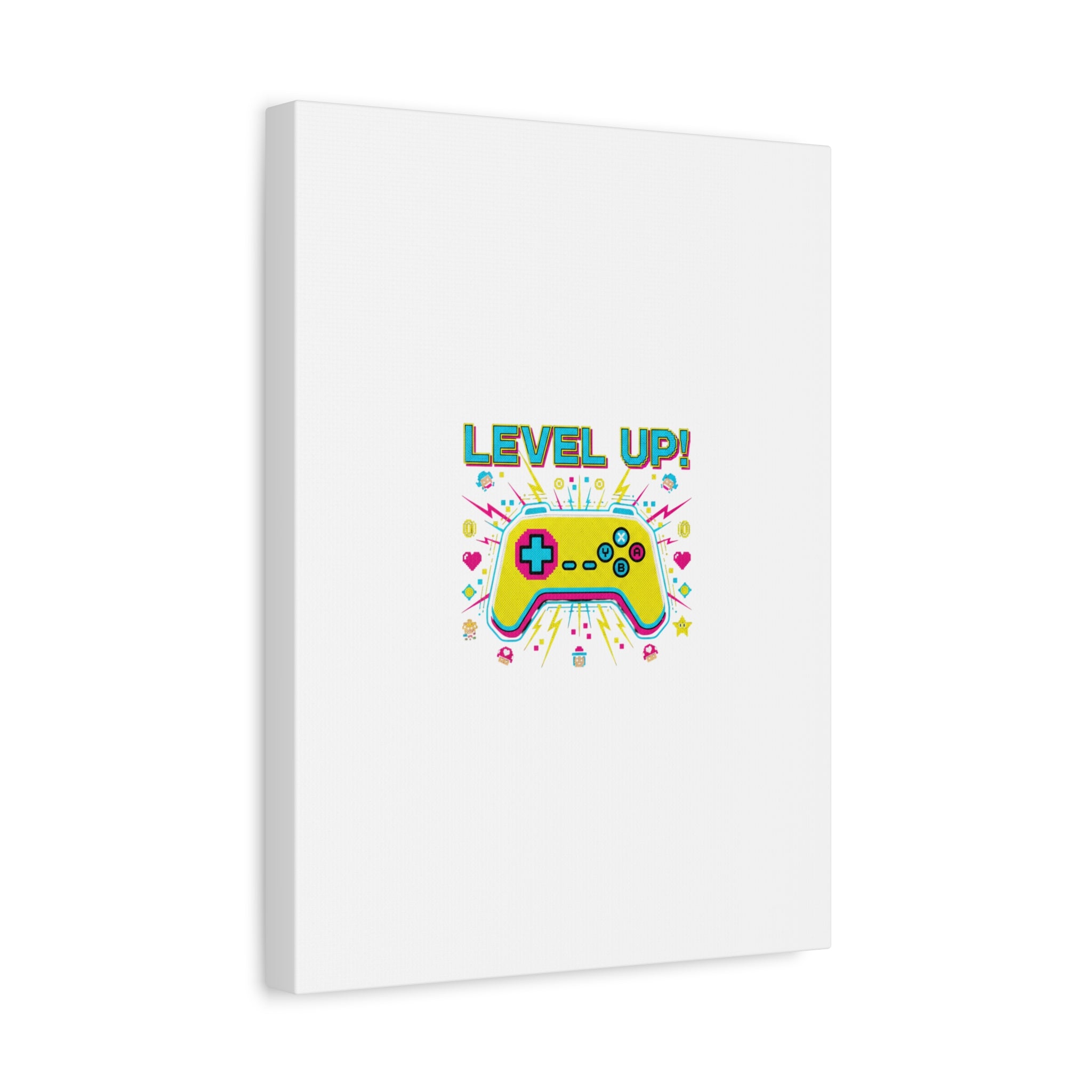 Level Up! Pixel Controller Canvas | Gaming Geek Culture, Retro Pixel Art