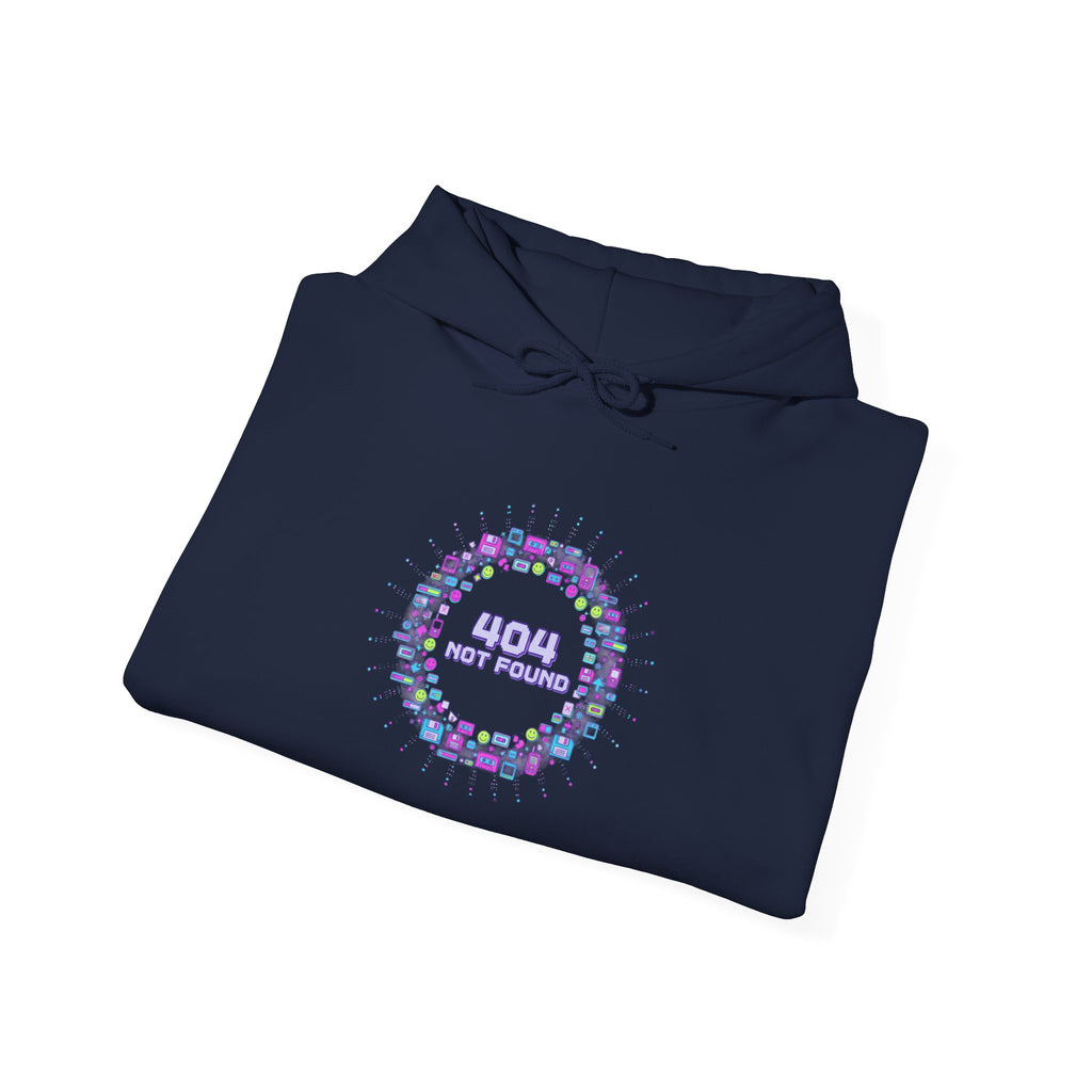Pixel Popup '404 Friend Not Found' Hoodie | Y2K retro tech, virtual pet nostalgia