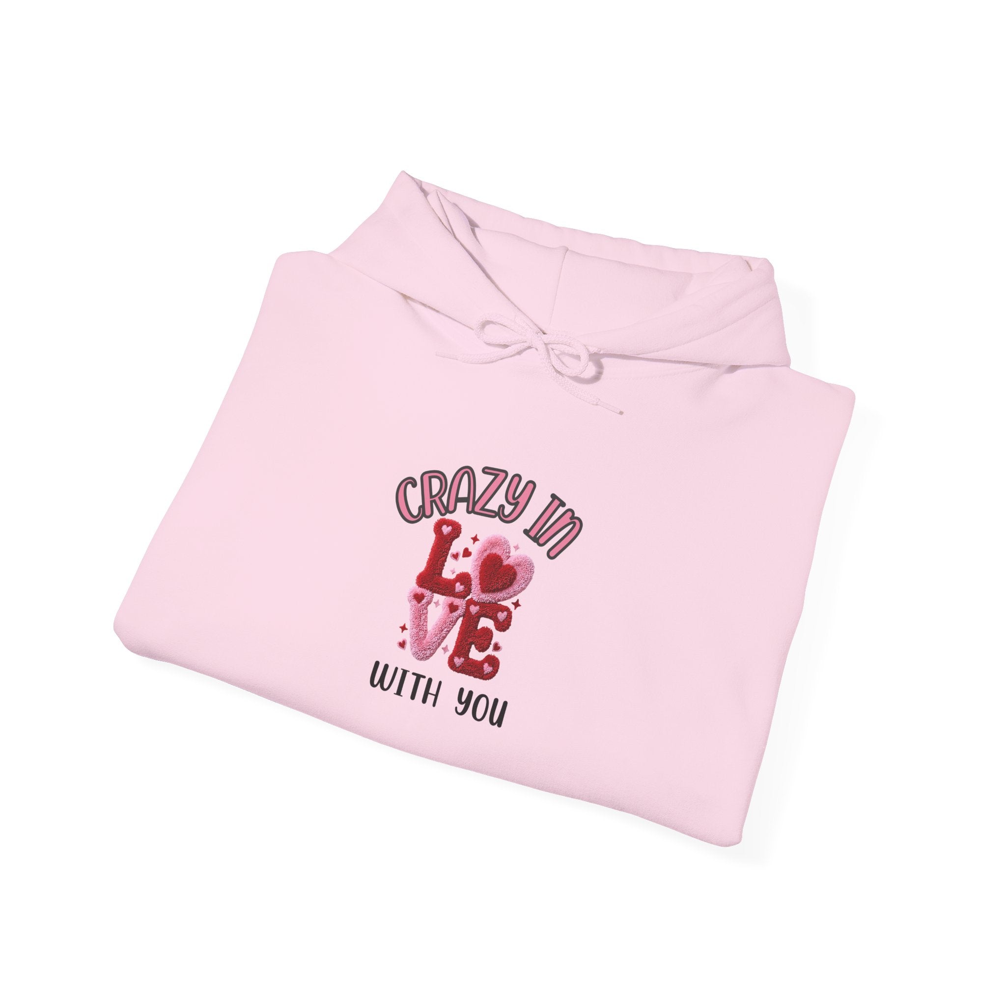 Hoodie — "Crazy in Love With You" Valentine's Heart Graphic Pullover
