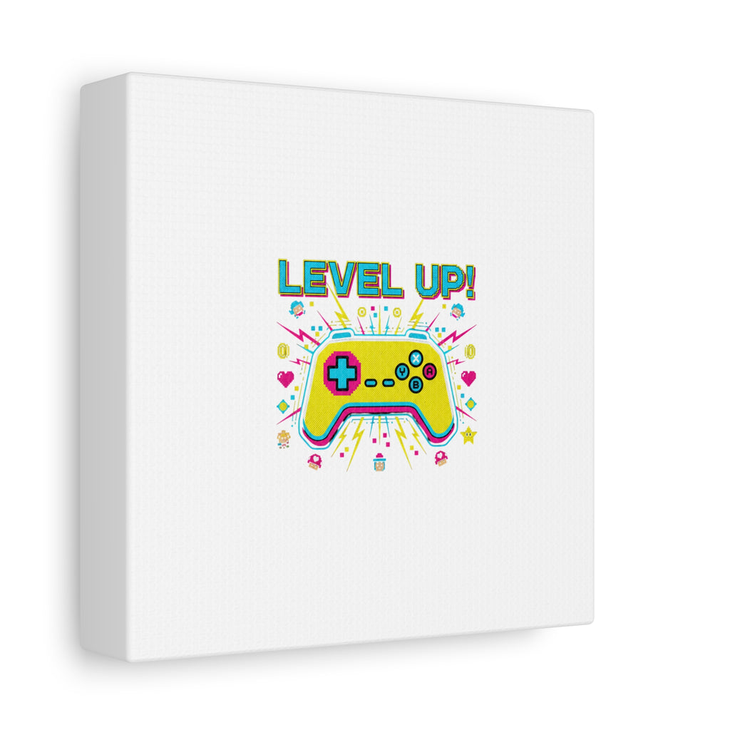 Level Up! Pixel Controller Canvas | Gaming Geek Culture, Retro Pixel Art