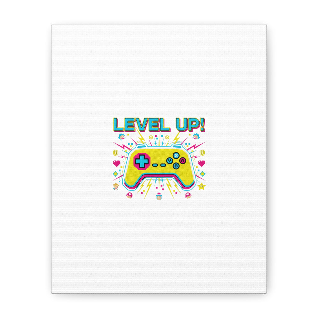 Level Up! Pixel Controller Canvas | Gaming Geek Culture, Retro Pixel Art