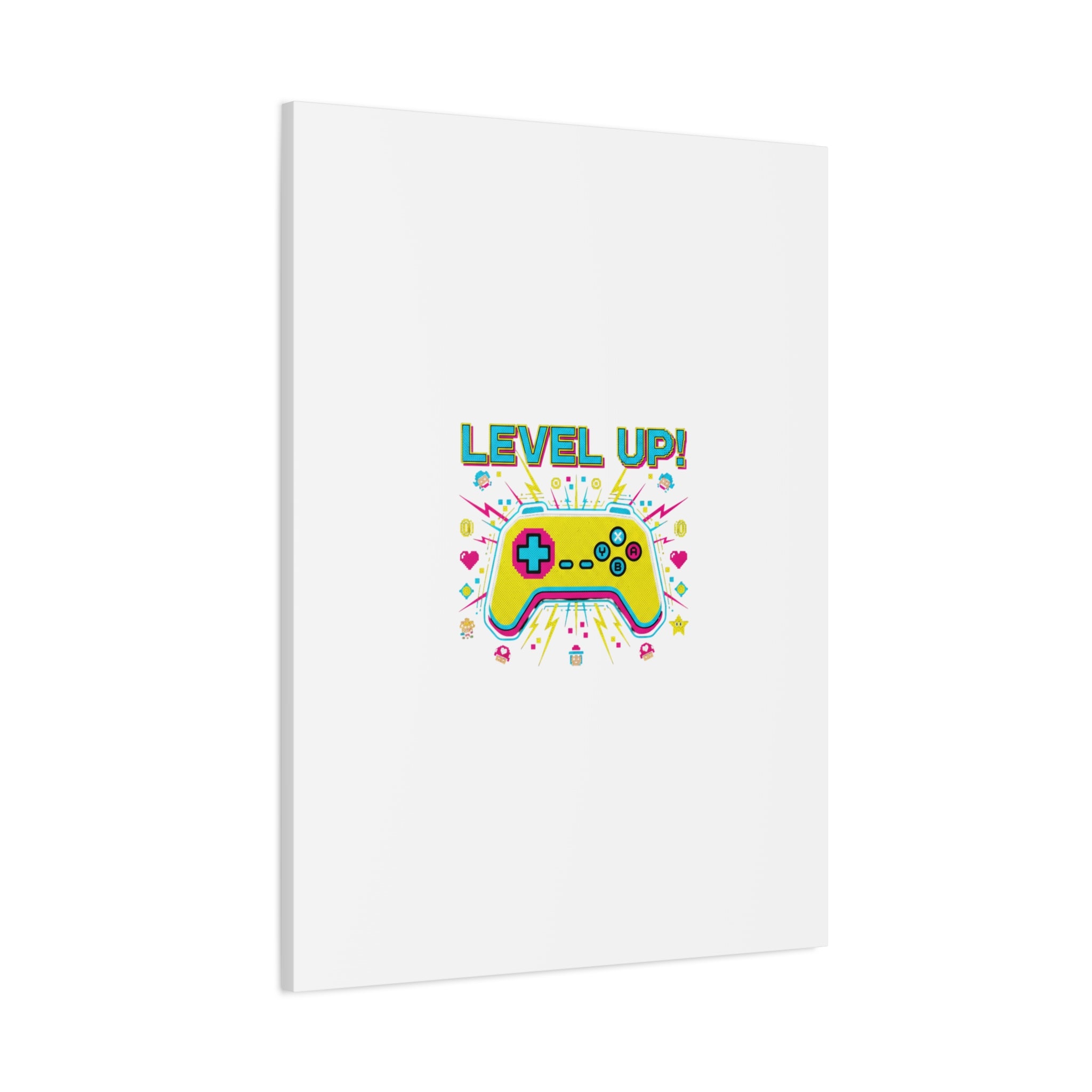 Level Up! Pixel Controller Canvas | Gaming Geek Culture, Retro Pixel Art