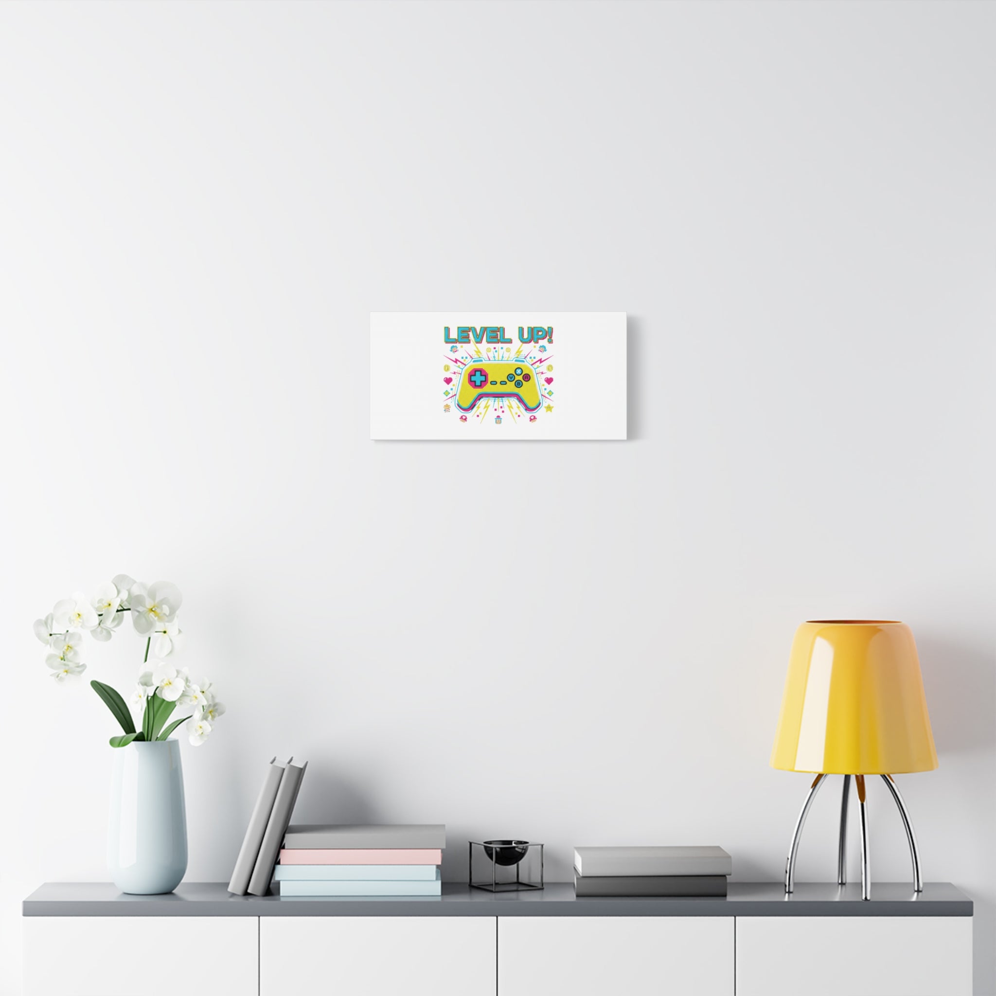 Level Up! Pixel Controller Canvas | Gaming Geek Culture, Retro Pixel Art