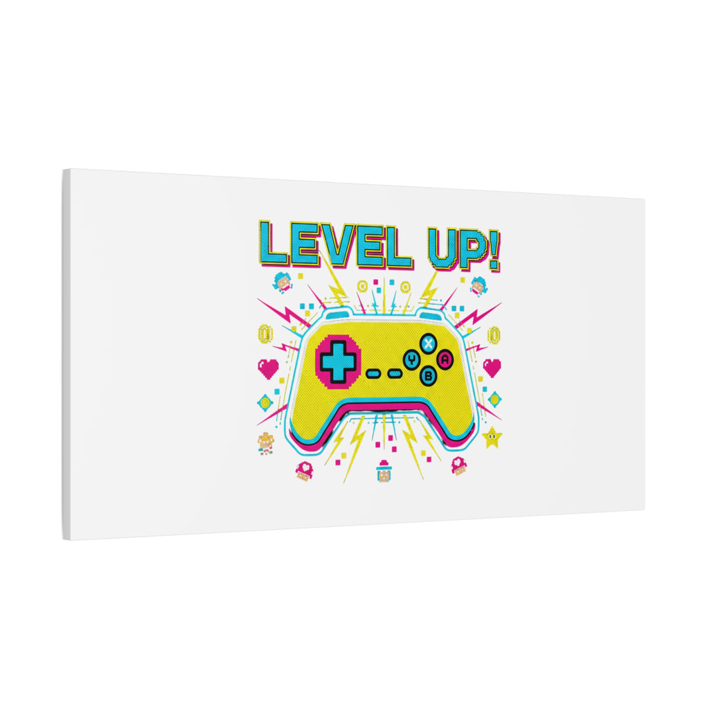 Level Up! Pixel Controller Canvas | Gaming Geek Culture, Retro Pixel Art