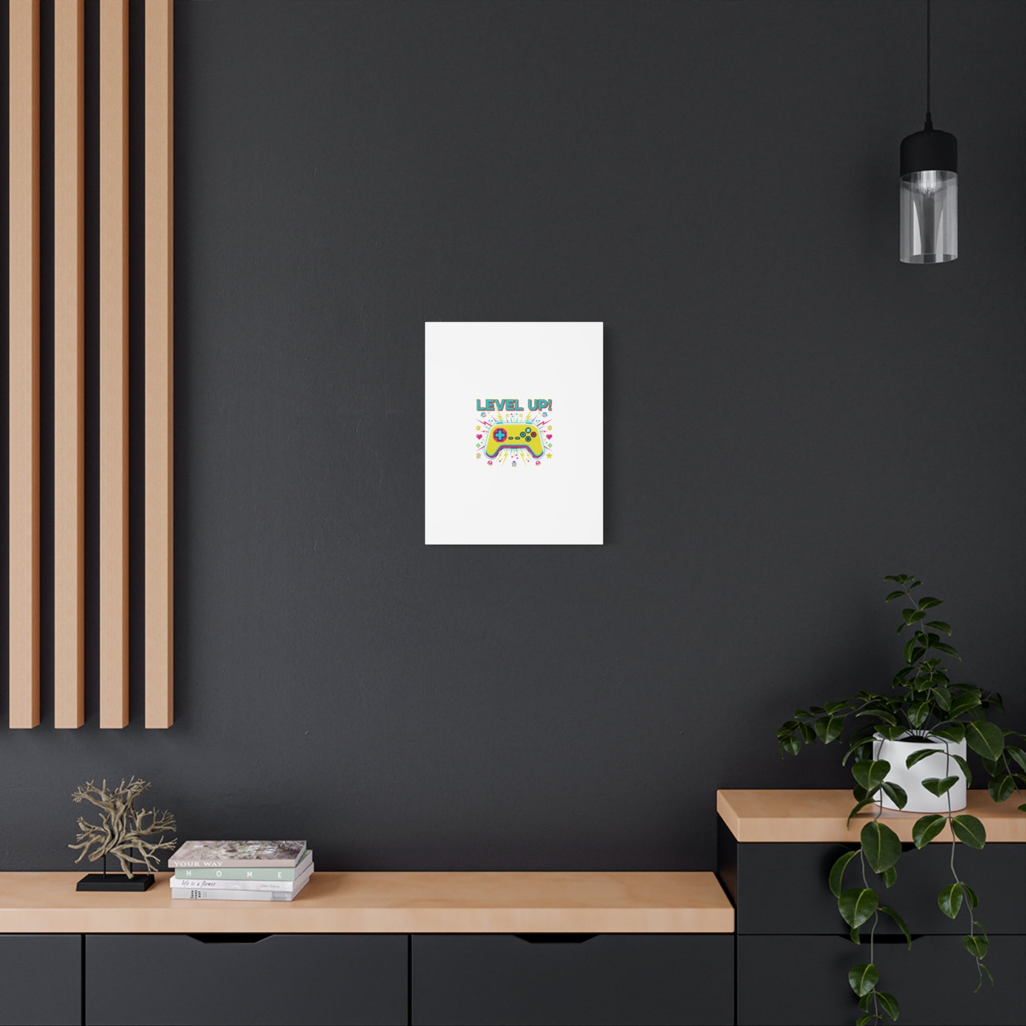 Level Up! Pixel Controller Canvas | Gaming Geek Culture, Retro Pixel Art