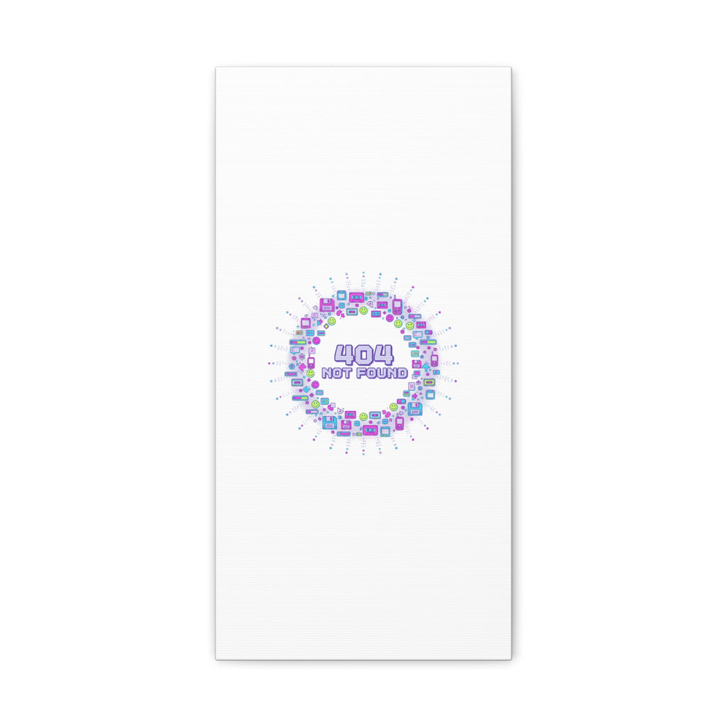 404 Not Found Pixel Circle Canvas | Retro Tech Poster, Y2K Error Aesthetic