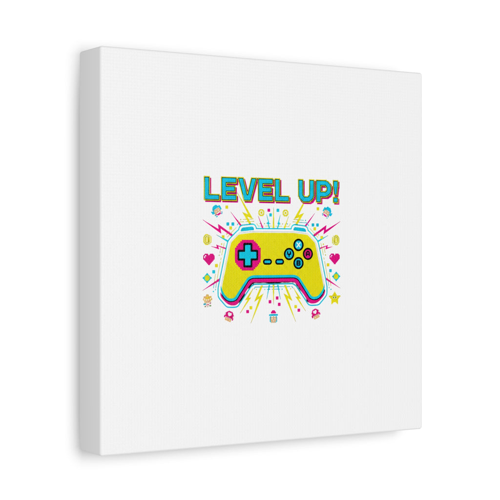 Level Up! Pixel Controller Canvas | Gaming Geek Culture, Retro Pixel Art