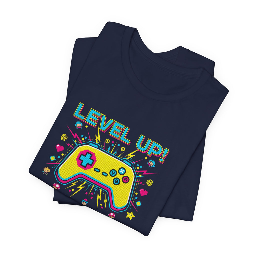 Pixel Art Controller Tee — "Level Up!" Retro Gamer T-Shirt