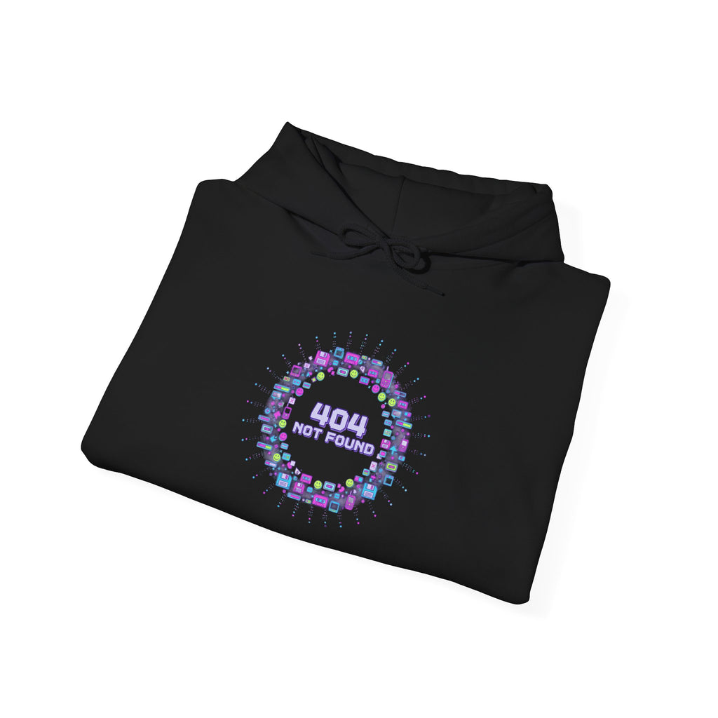 Pixel Popup '404 Friend Not Found' Hoodie | Y2K retro tech, virtual pet nostalgia