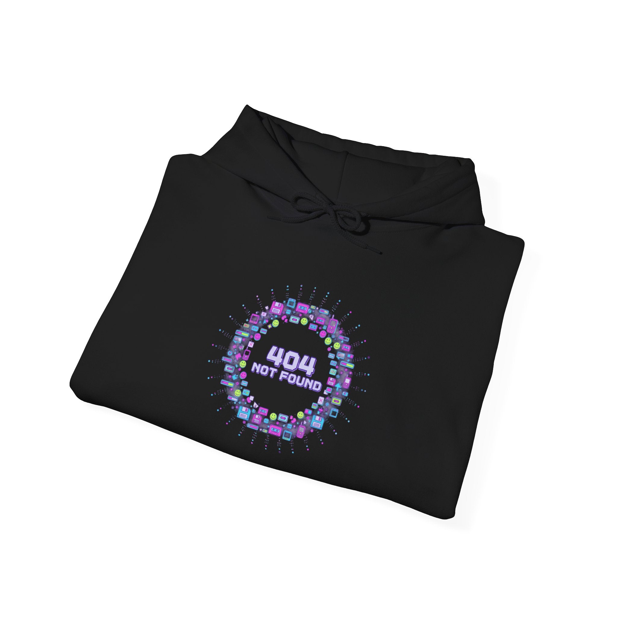 Pixel Popup '404 Friend Not Found' Hoodie | Y2K retro tech, virtual pet nostalgia