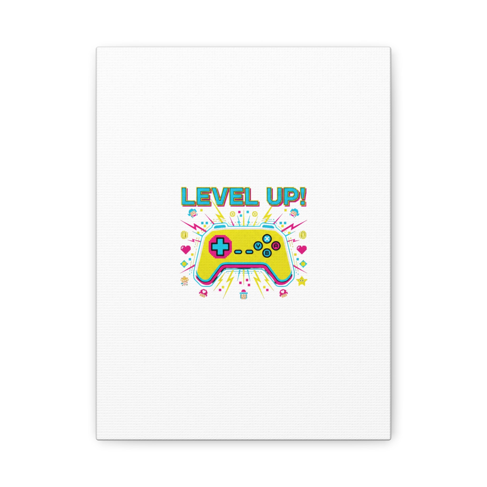 Level Up! Pixel Controller Canvas | Gaming Geek Culture, Retro Pixel Art