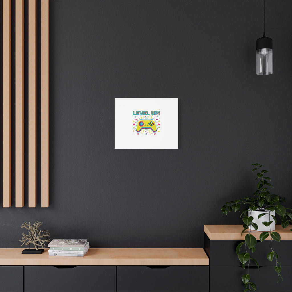 Level Up! Pixel Controller Canvas | Gaming Geek Culture, Retro Pixel Art