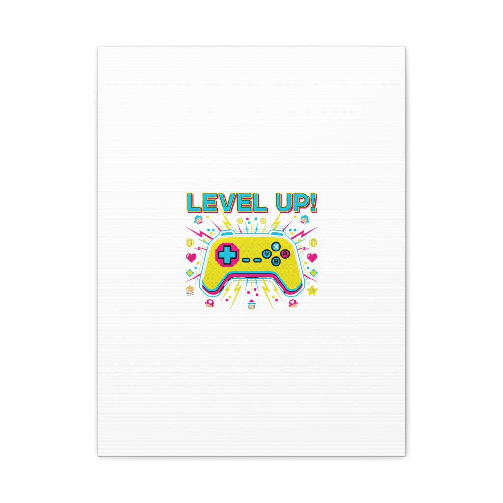 Level Up! Pixel Controller Canvas | Gaming Geek Culture, Retro Pixel Art