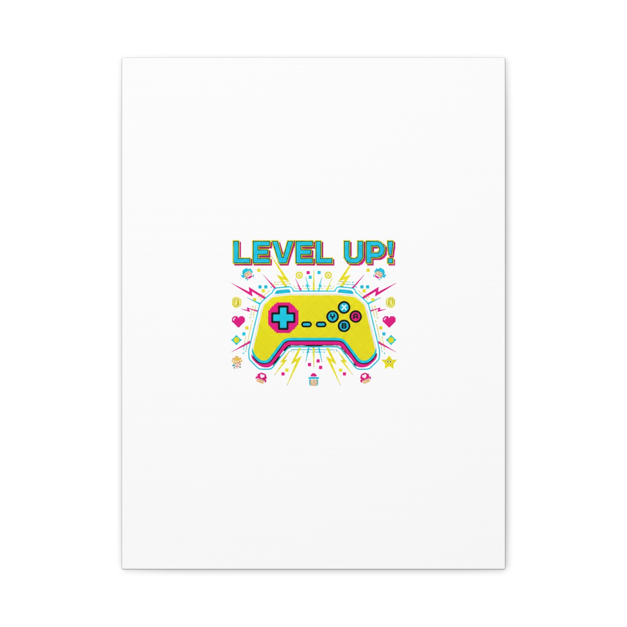 Level Up! Pixel Controller Canvas | Gaming Geek Culture, Retro Pixel Art
