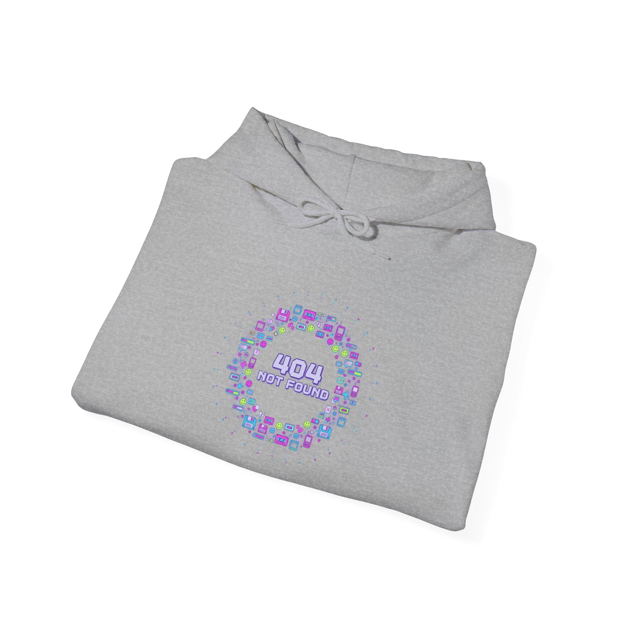 Pixel Popup '404 Friend Not Found' Hoodie | Y2K retro tech, virtual pet nostalgia