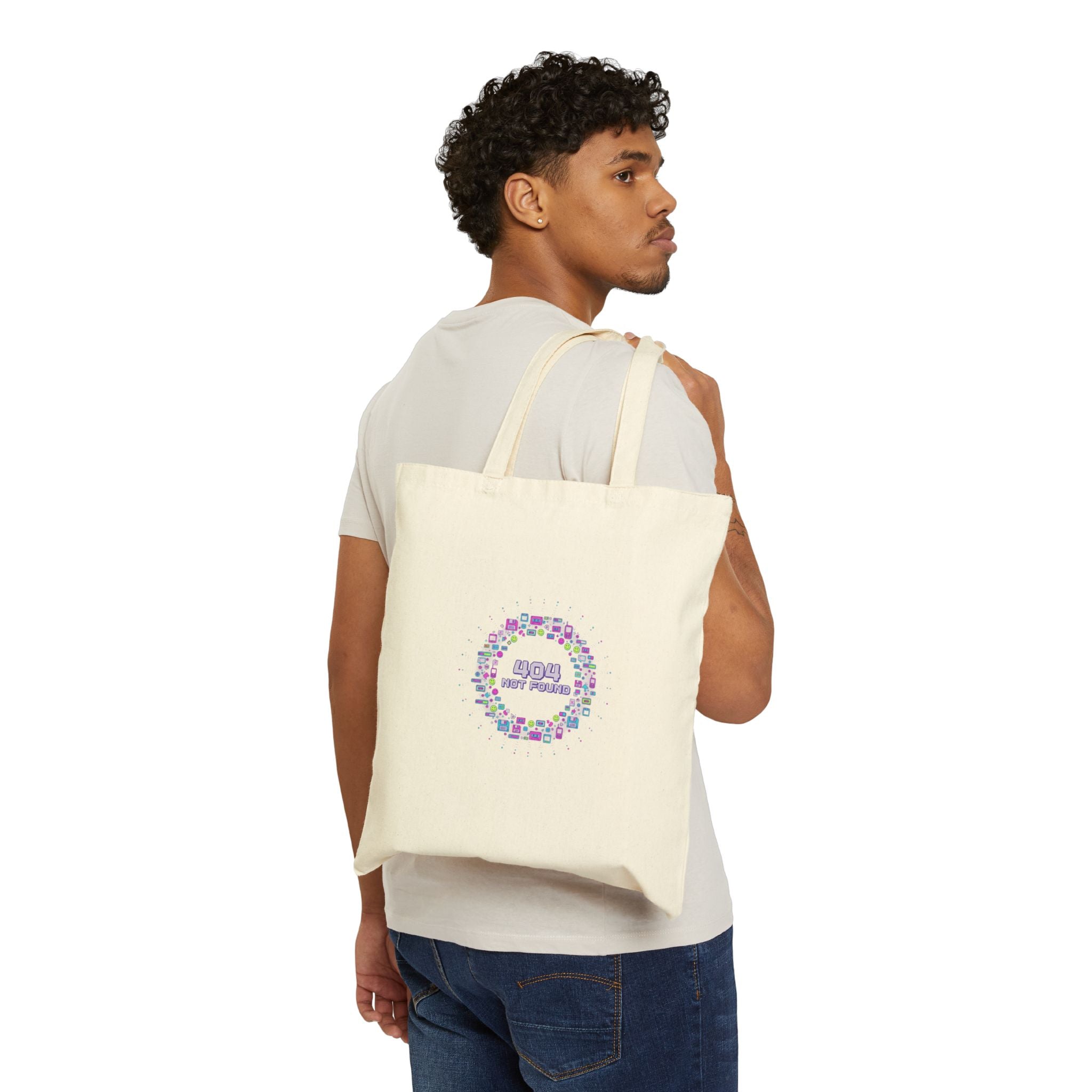 Pixel Popup 'Loading Your Nostalgia' Tote | Y2K Retro Tech, Virtual Pet Vibe