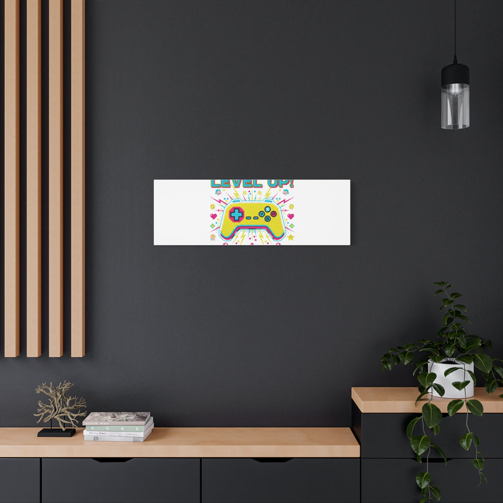 Level Up! Pixel Controller Canvas | Gaming Geek Culture, Retro Pixel Art