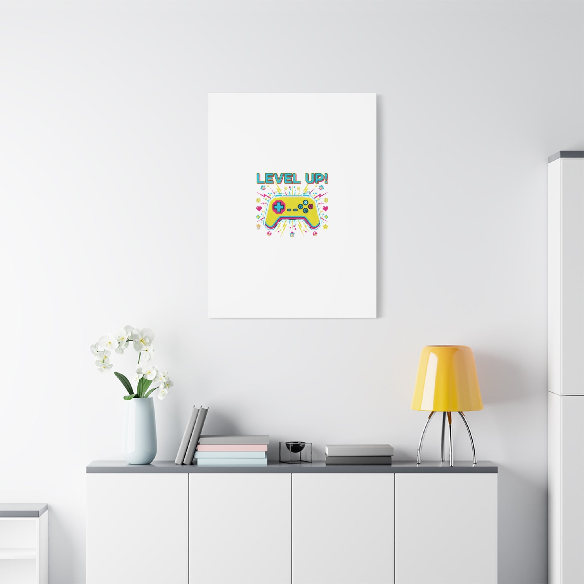 Level Up! Pixel Controller Canvas | Gaming Geek Culture, Retro Pixel Art