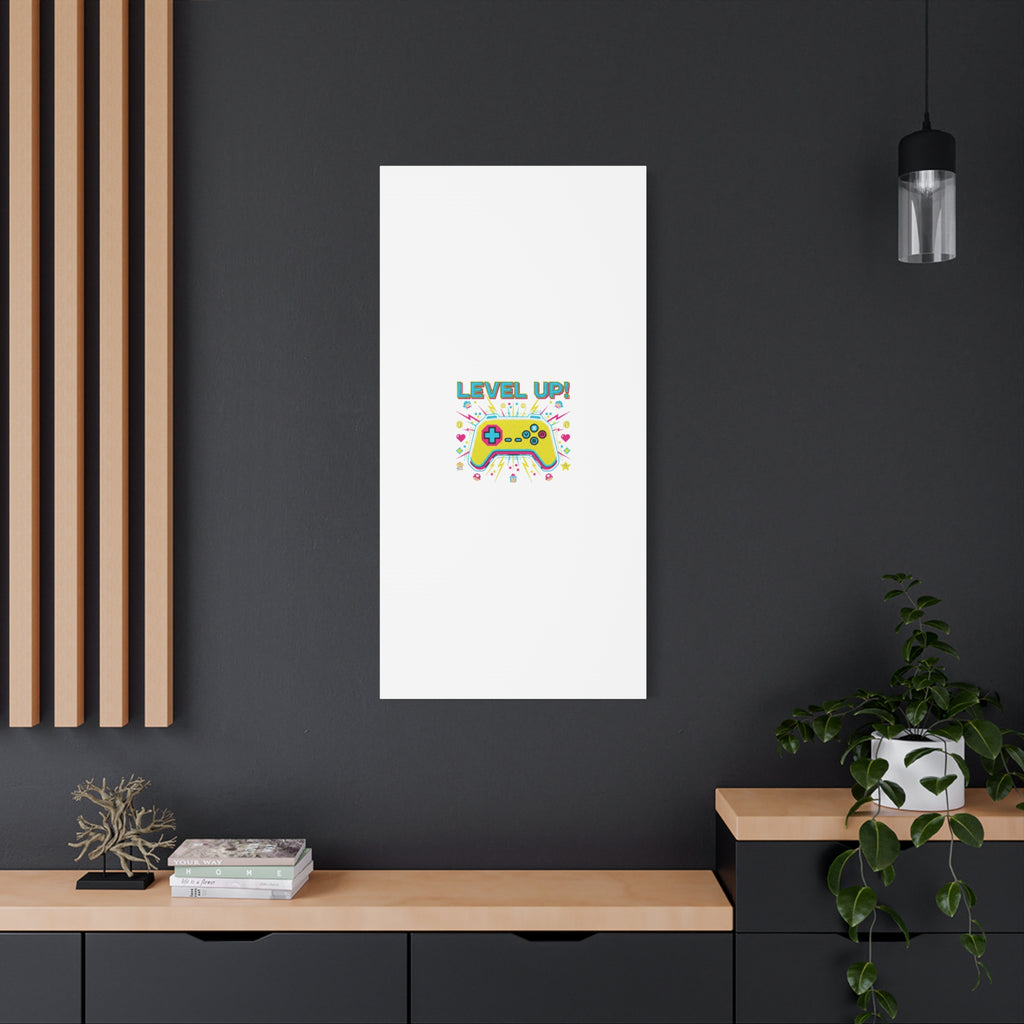Level Up! Pixel Controller Canvas | Gaming Geek Culture, Retro Pixel Art