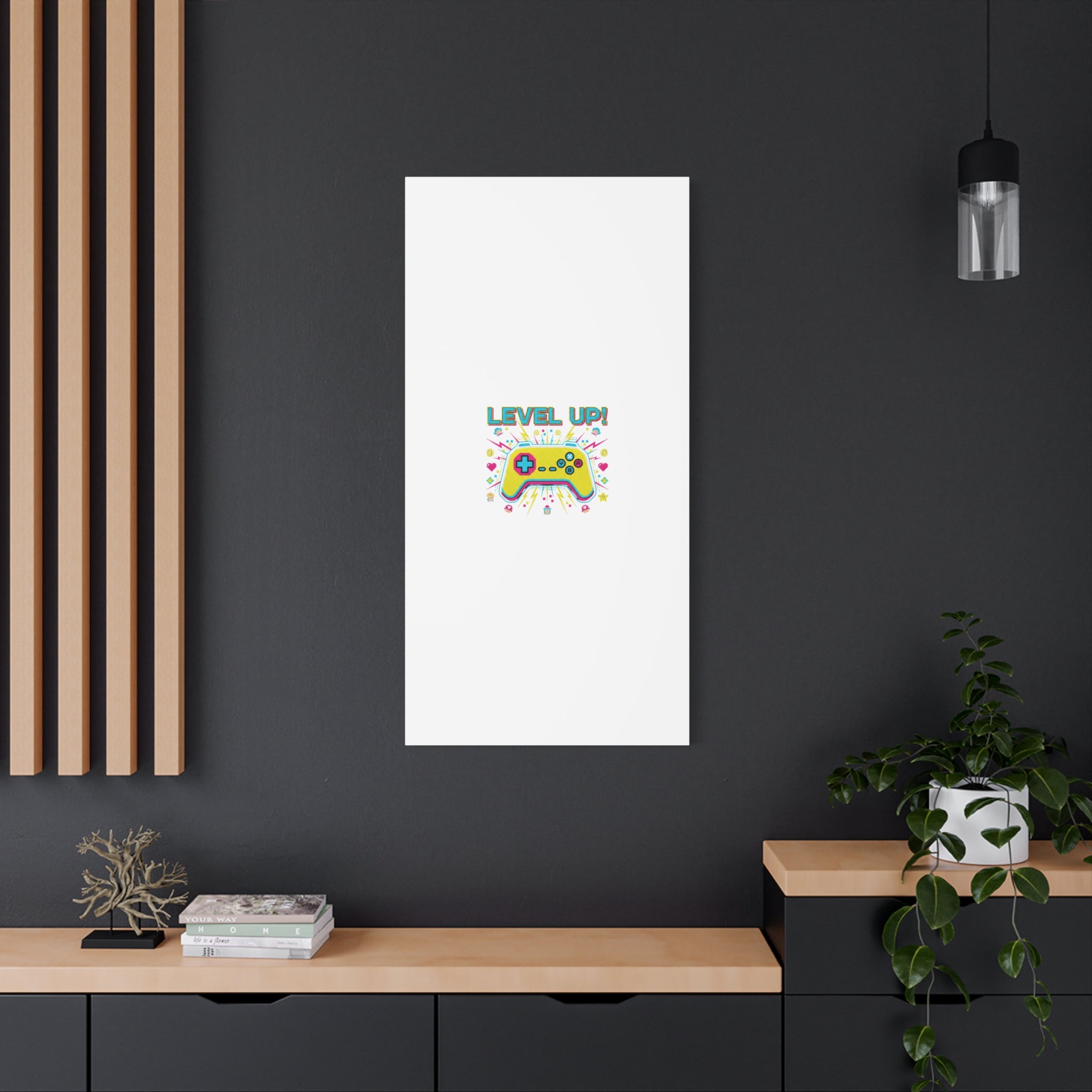 Level Up! Pixel Controller Canvas | Gaming Geek Culture, Retro Pixel Art