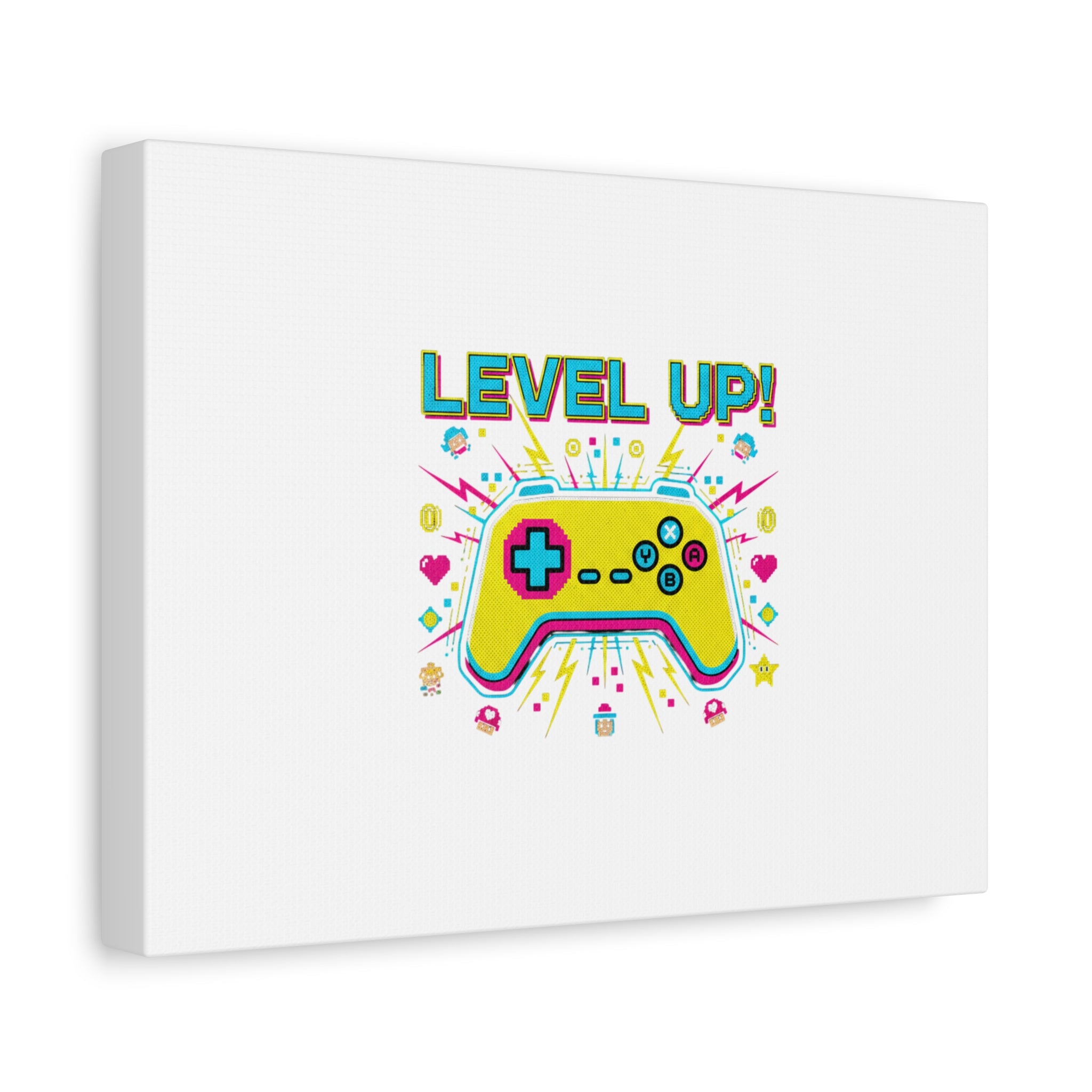 Level Up! Pixel Controller Canvas | Gaming Geek Culture, Retro Pixel Art